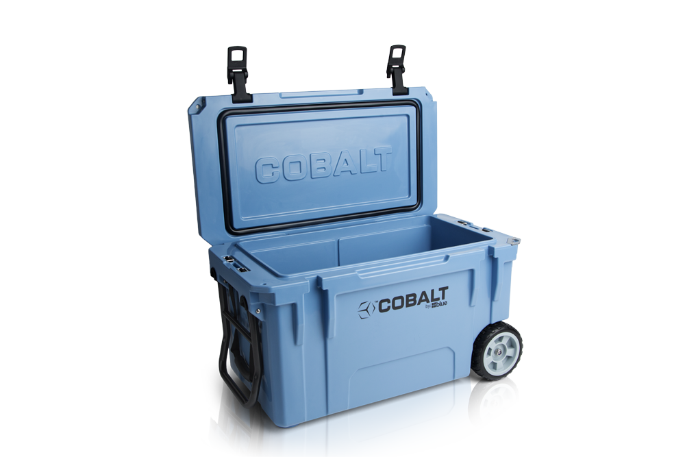 Cobalt 55 Quart Roto-Molded Super Cooler with Wheels Starter Bundle