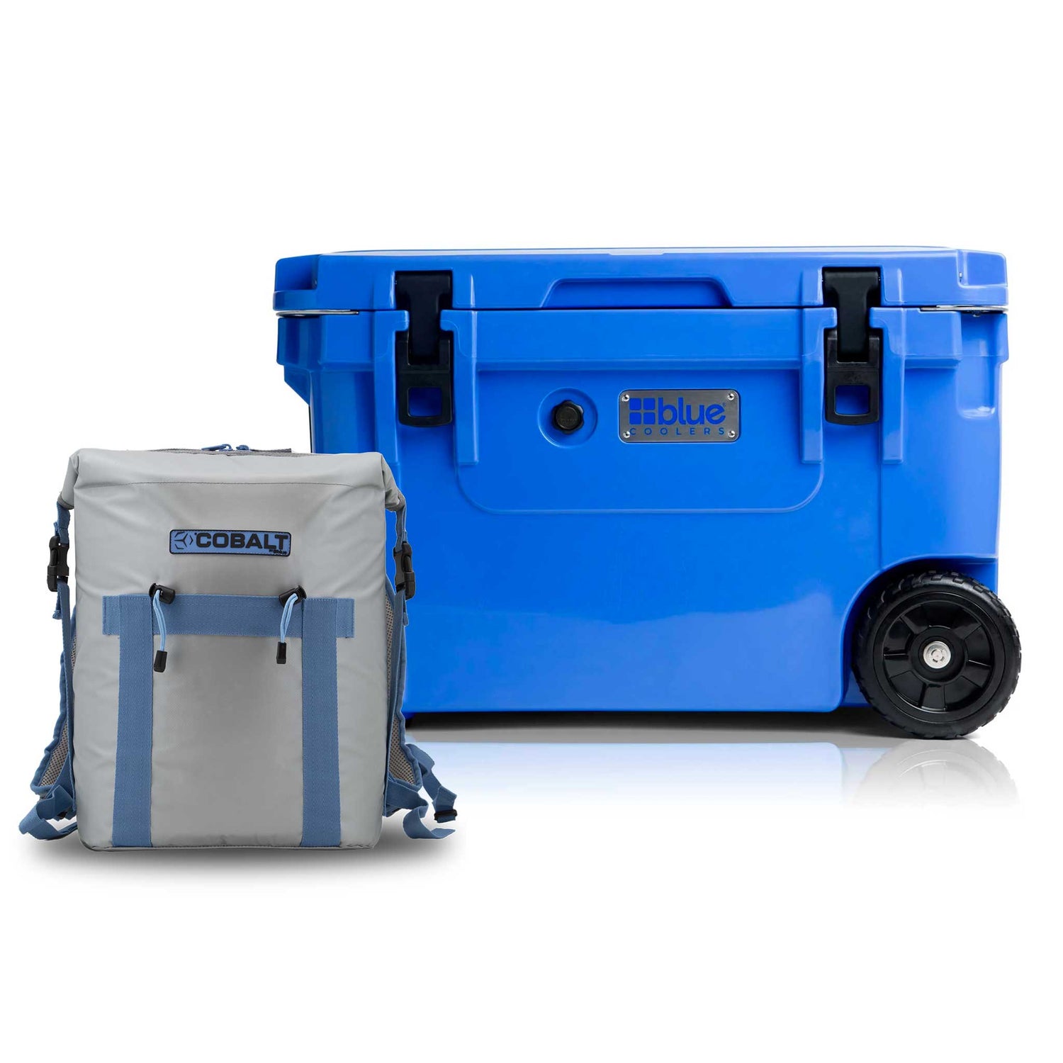 Roto Molded Cooler + Free Soft Sided Backpack Cooler - 60 Quart Hard Cooler with Wheels