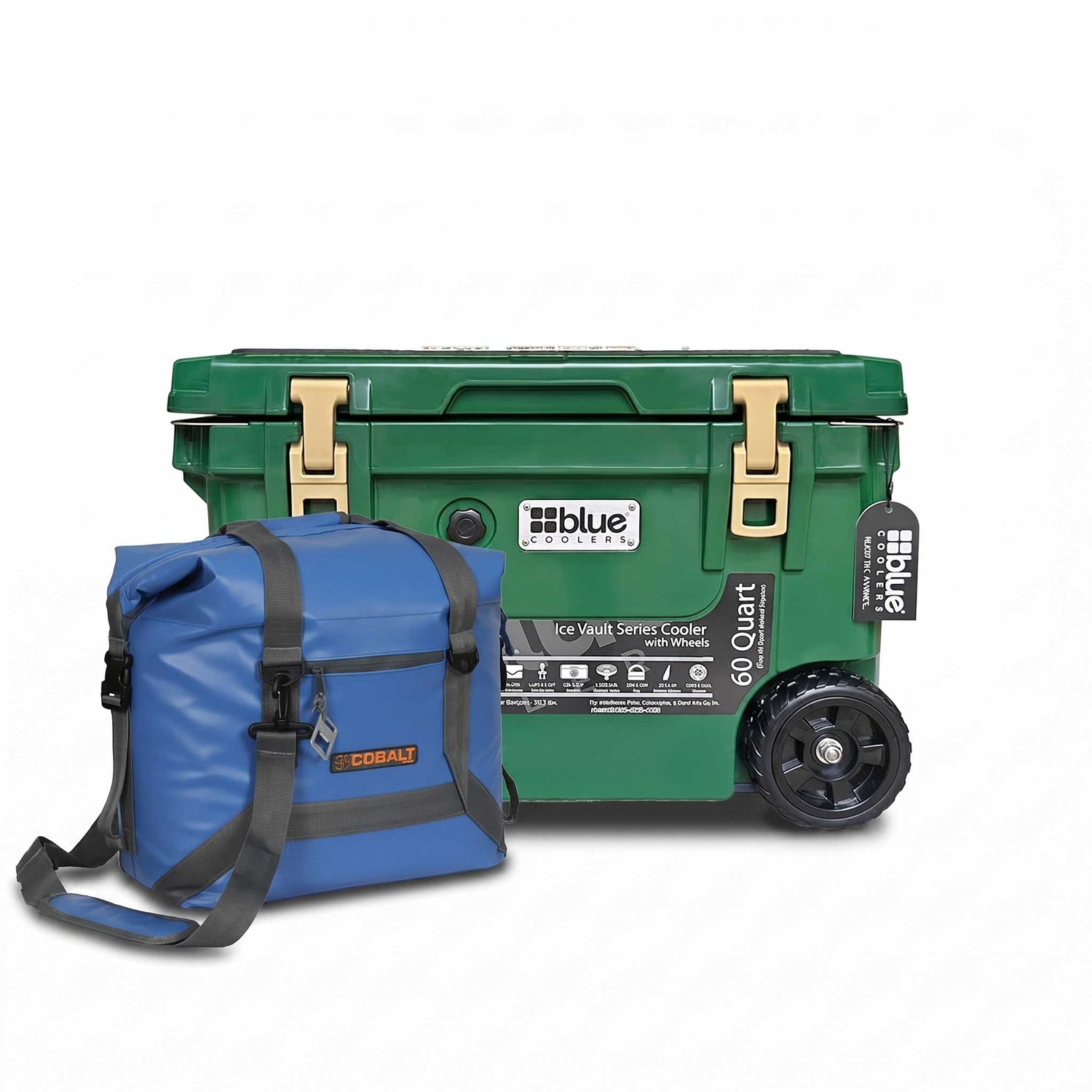 60 Quart Roto Molded Cooler with Wheels + Free Soft Sided Tote Cooler - Promo