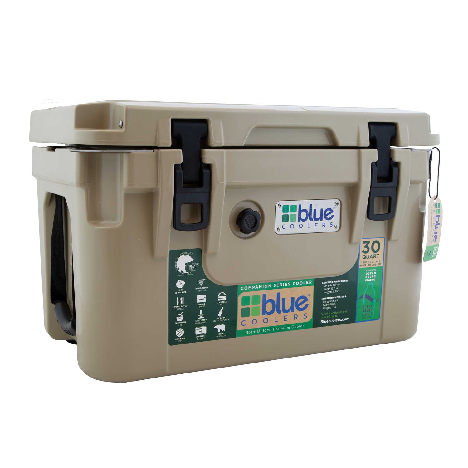 Ocean Bound Reclaimed Plastics 30 Quart Roto-Molded Cooler