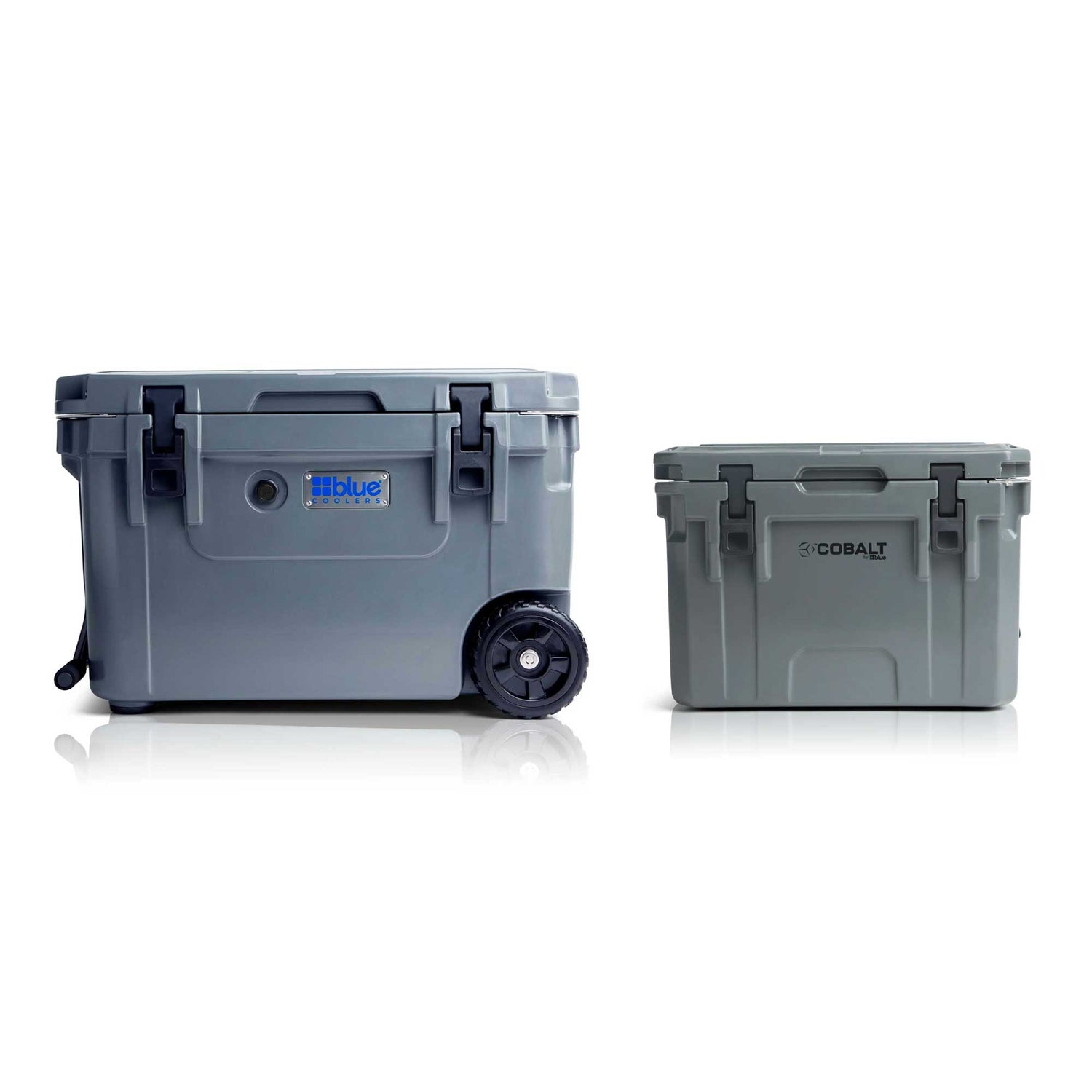 Blue Coolers - Beat the Heat Bundle - 60Q Wheels + 25Q Cobalt - Charcoal Gray and Gray