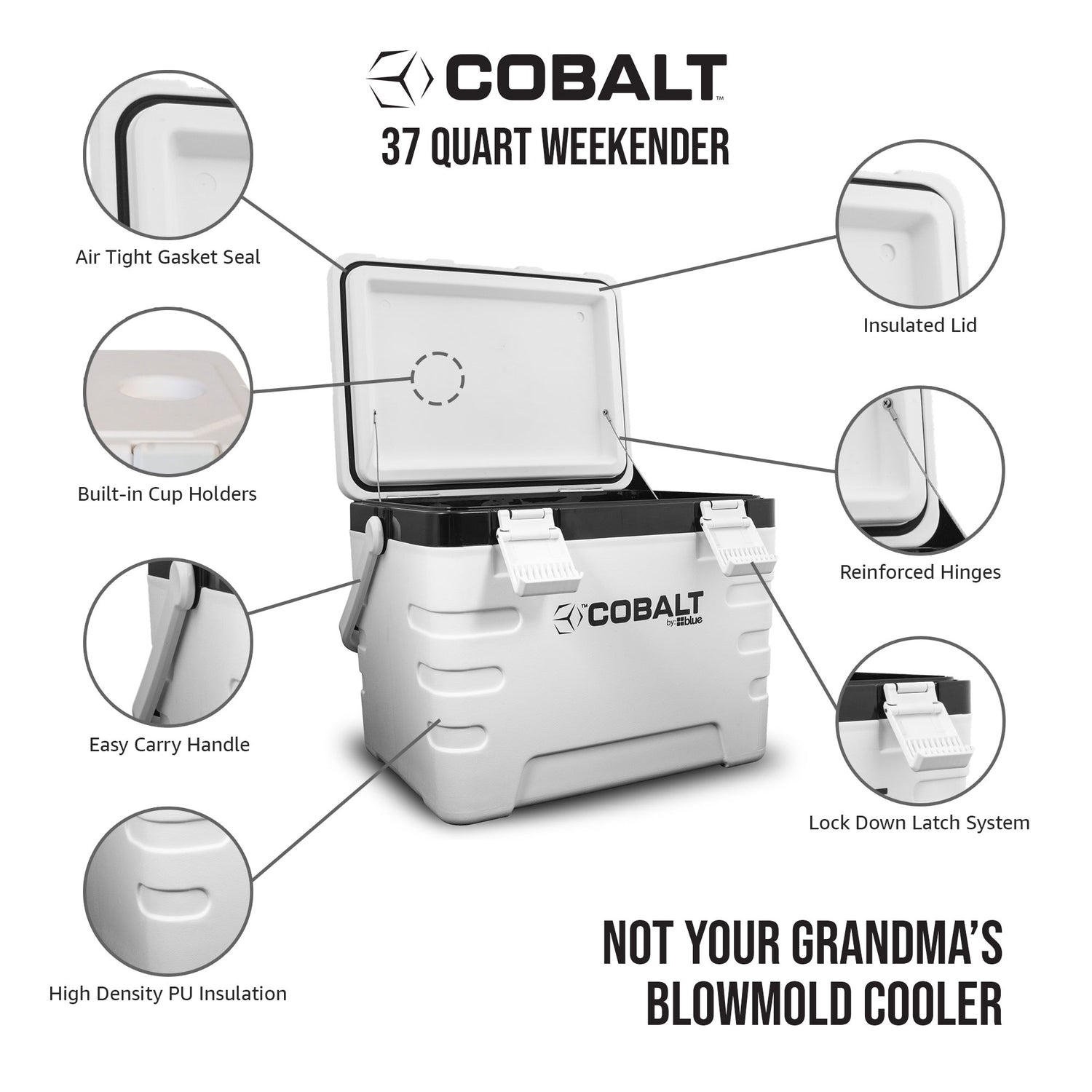 Blue Coolers - Cobalt 37 Quart Weekender Cooler- Features