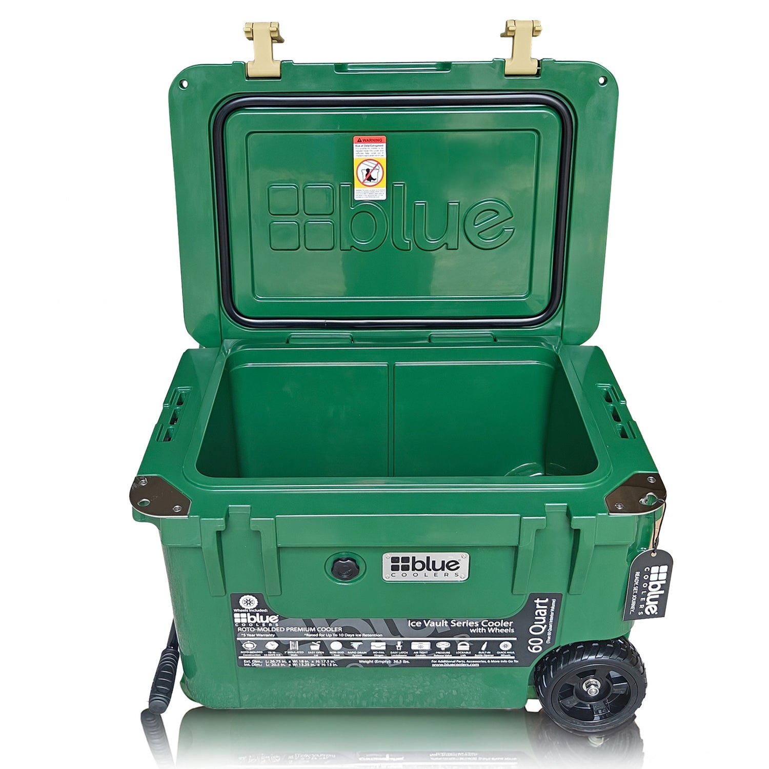 60-Quart Ice Vault Cooler – Limited Edition Green w/ Camo Topper - Promo