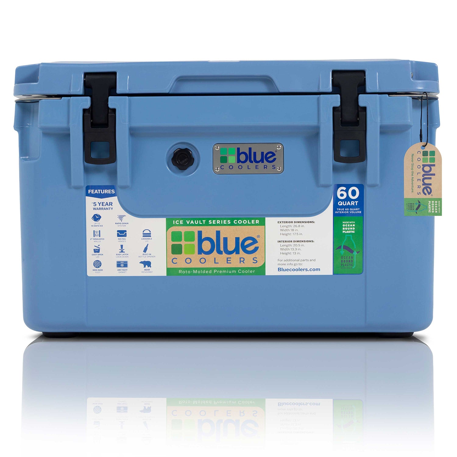 Ocean Bound Reclaimed Plastics 60 Quart Roto-Molded Cooler