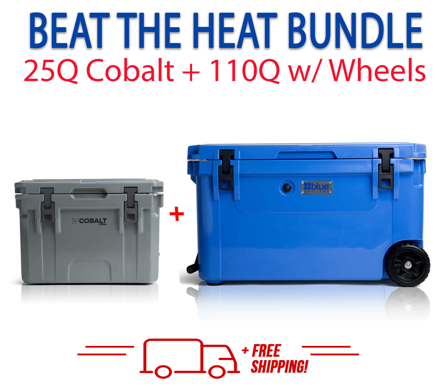 Blue Coolers 3.0 - Beat the Heat Bundle - 110Q Wheels + 25Q Cobalt - Promo