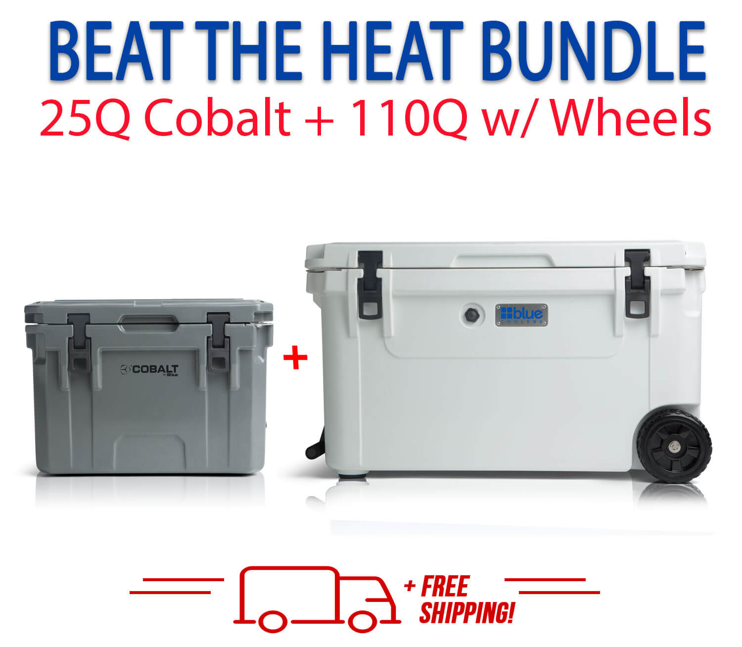 Blue Coolers 3.0 - Beat the Heat Bundle - 110Q Wheels + 25Q Cobalt - Promo