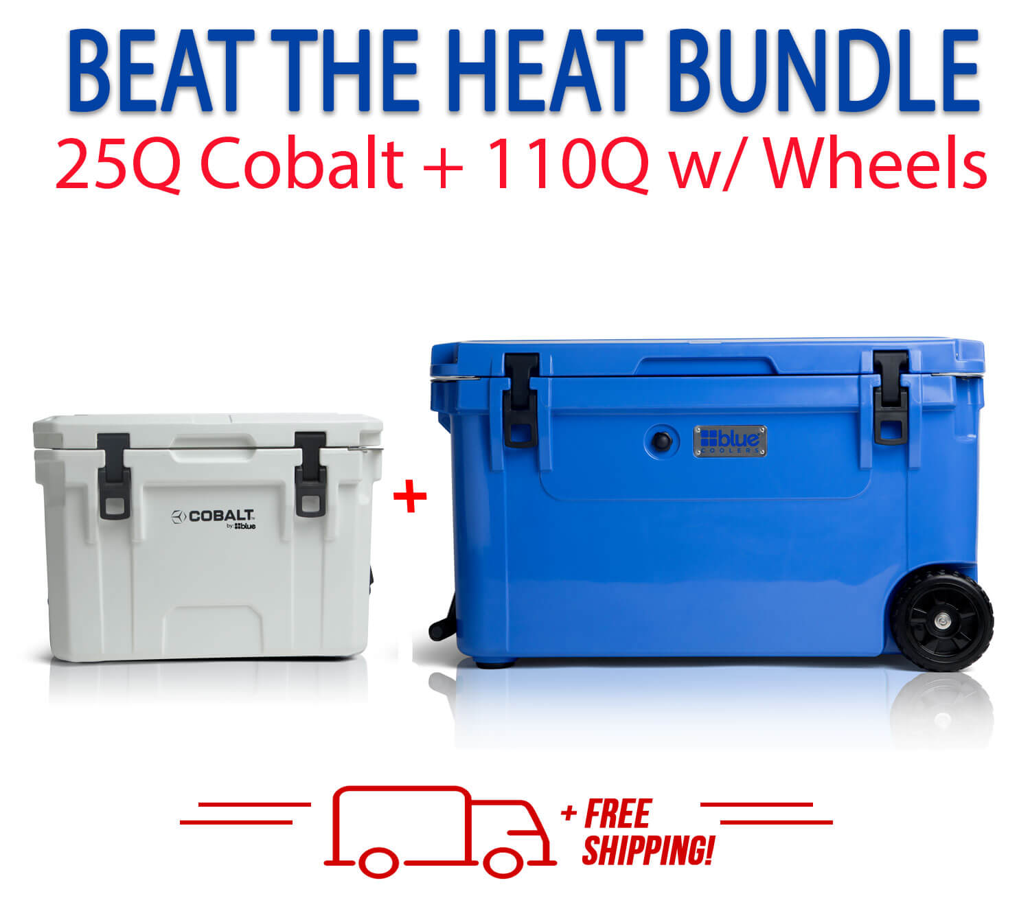 Blue Coolers 3.0 - Beat the Heat Bundle - 110Q Wheels + 25Q Cobalt - Promo