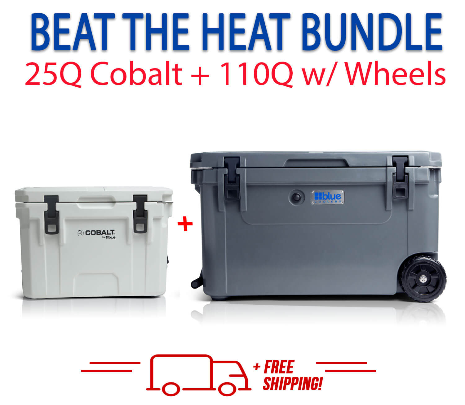 Blue Coolers 3.0 - Beat the Heat Bundle - 110Q Wheels + 25Q Cobalt - Promo