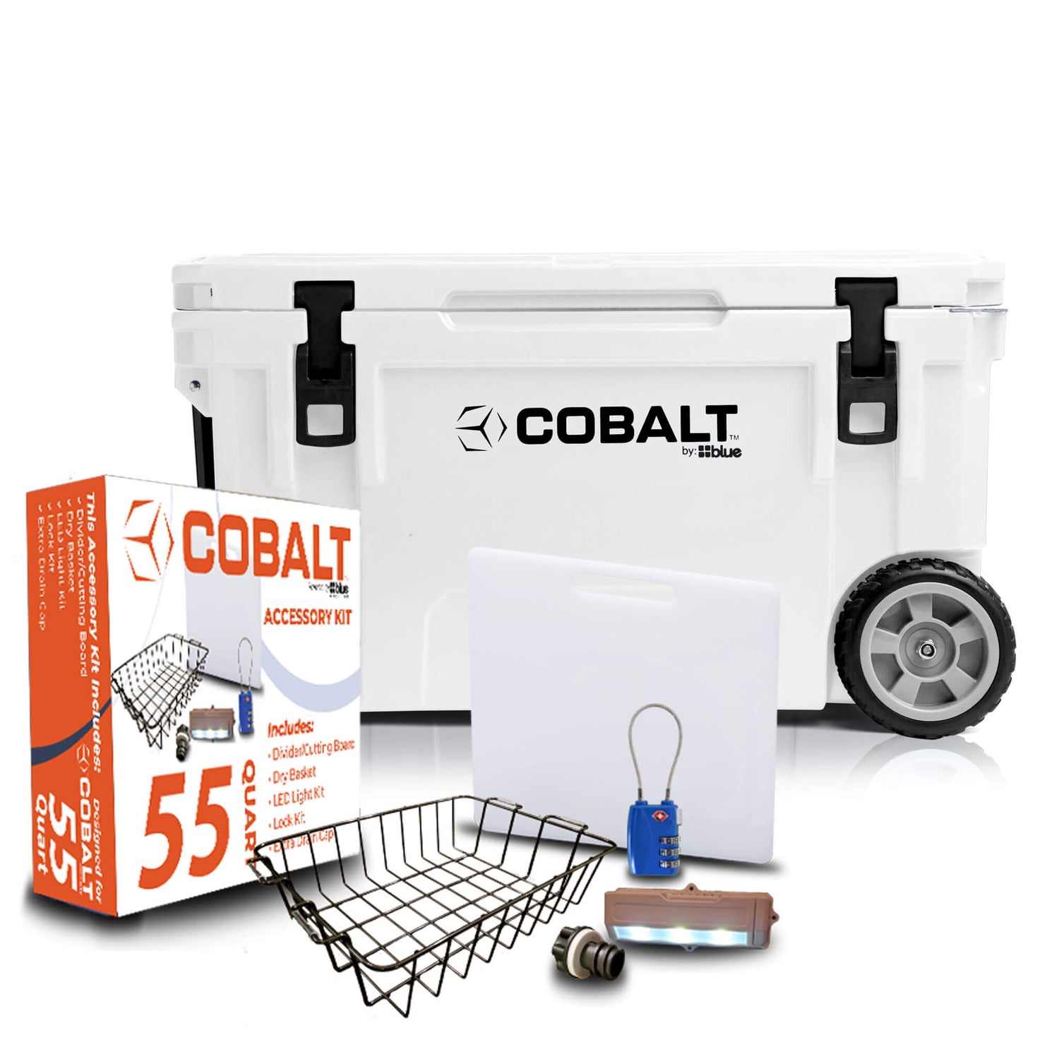 Cobalt 55 Quart Roto-Molded Super Cooler Starter Bundle - Promo