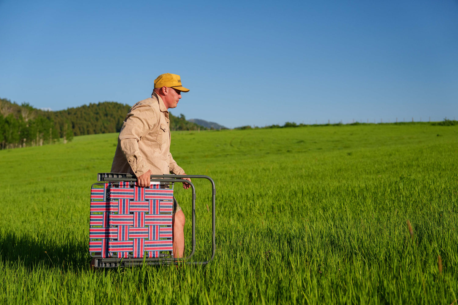 Retro Camp Chair - Red/Blue - Promo