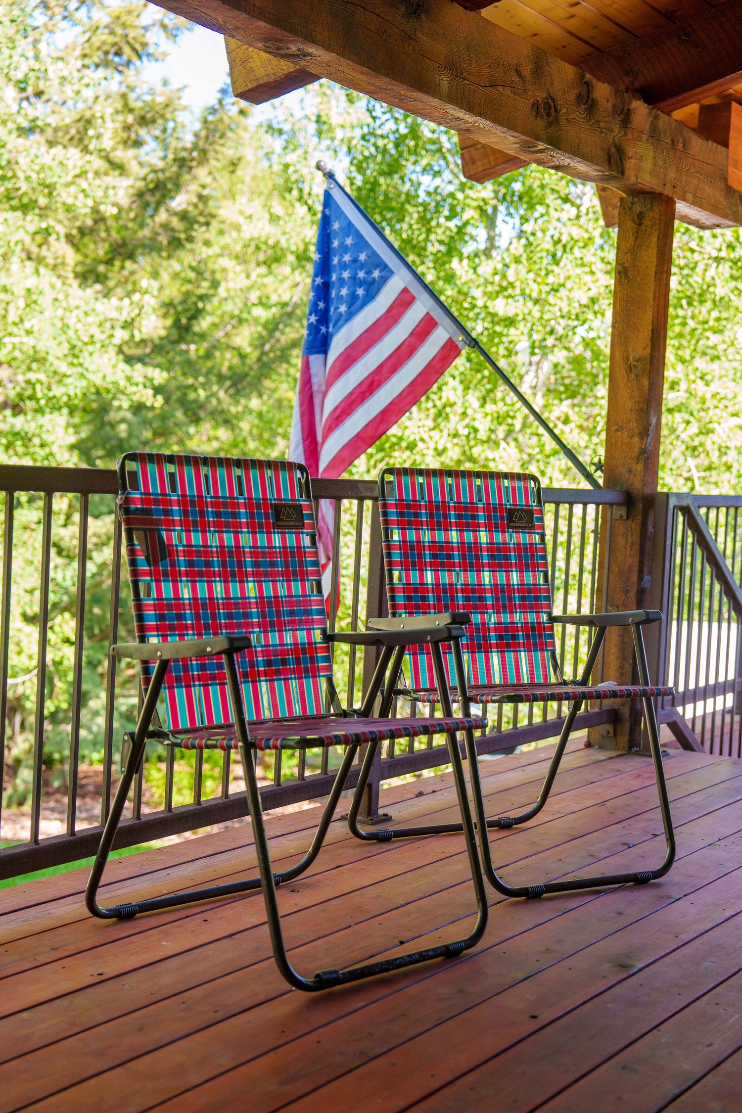 Retro Camp Chair - Red/Blue - Promo