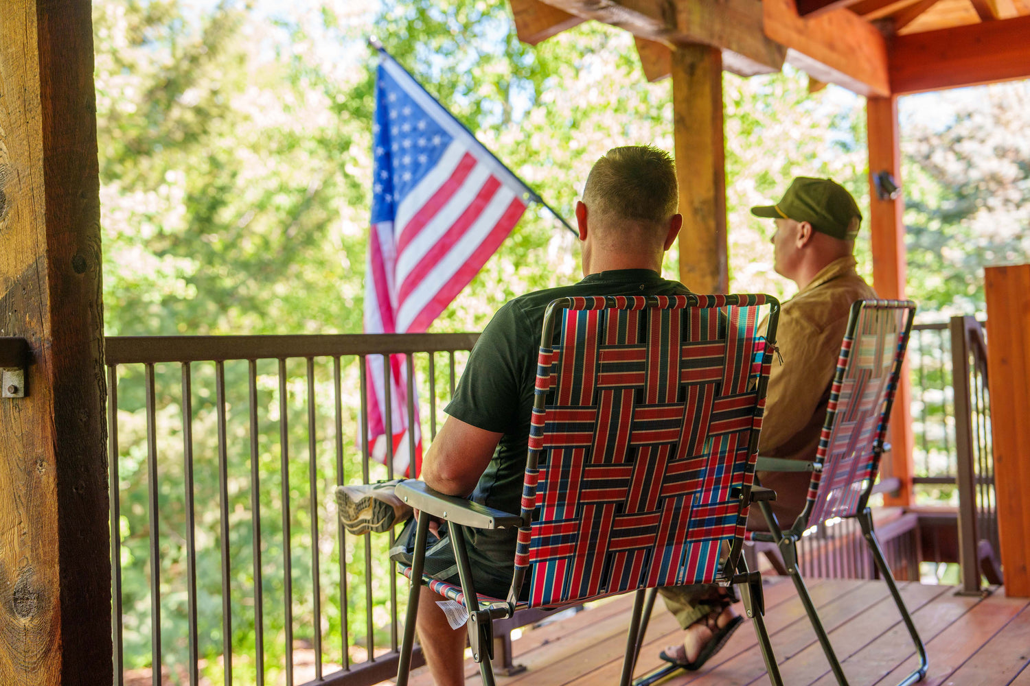 Retro Camp Chair - Red/Blue - Promo