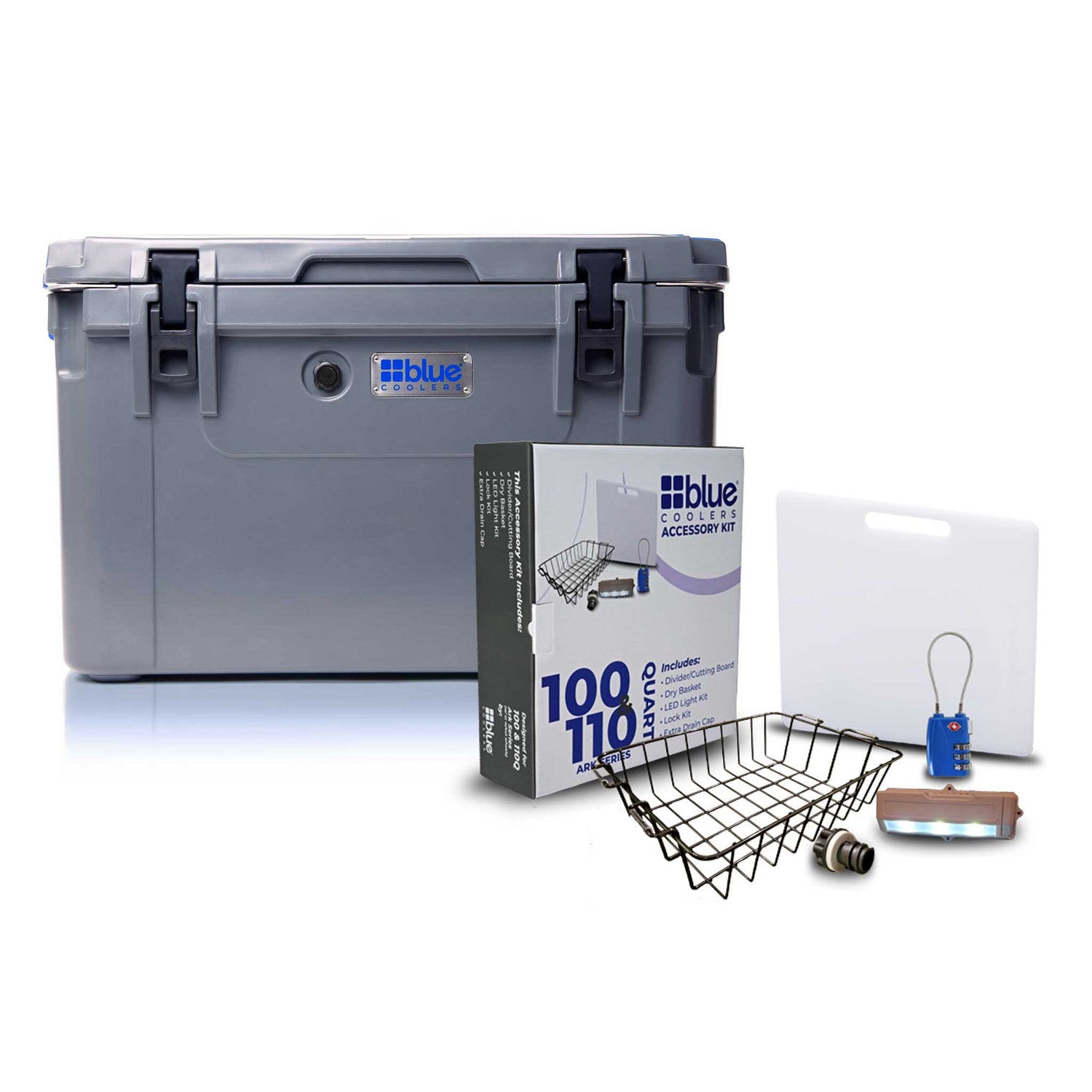 Blue Coolers - 100 Quart Ark Series Starter Bundle - Accessories - Charcoal Gray Color