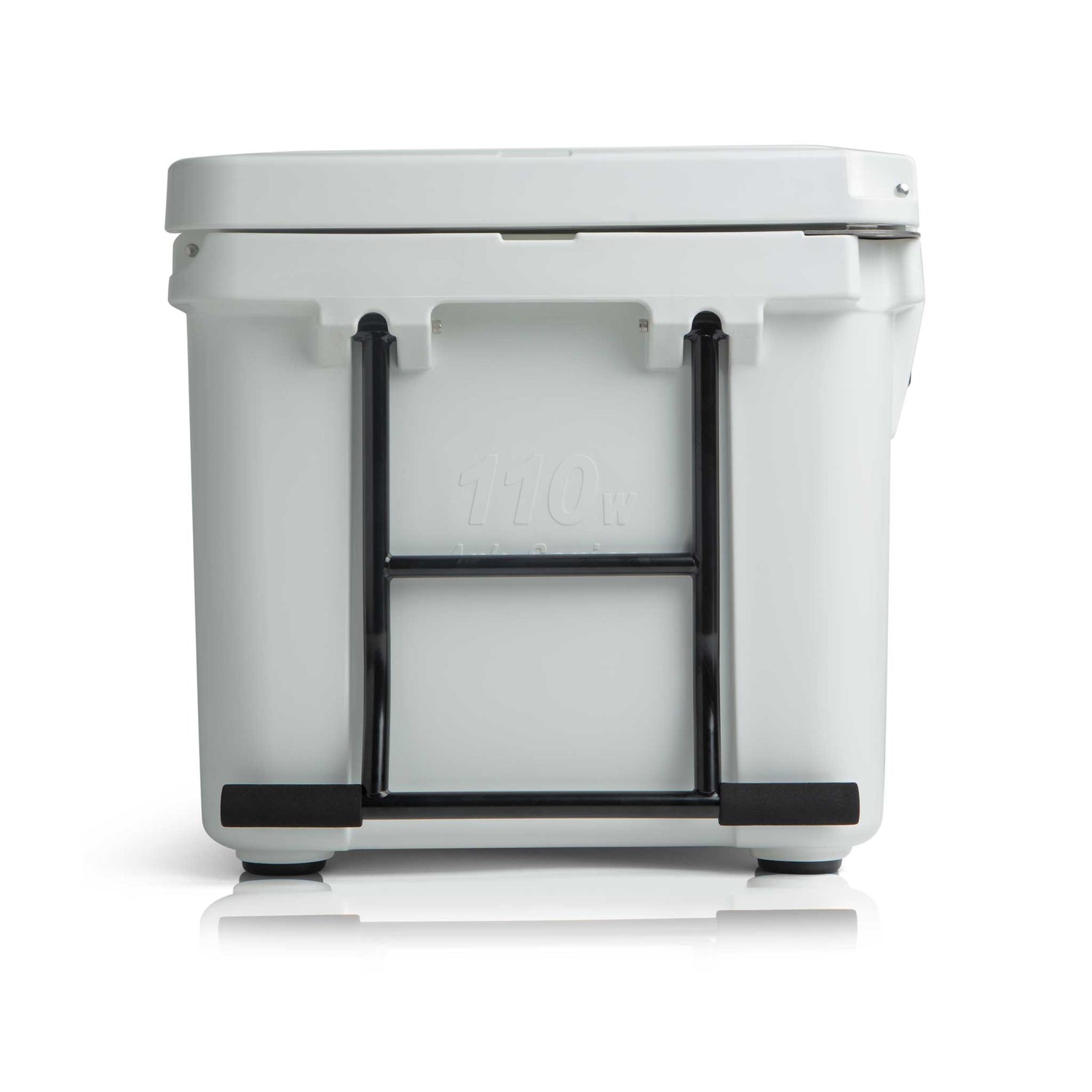 Blue Coolers - 110 Quart Ark series Roto-Molded Wheeled Cooler - Arctic White Color - Side View