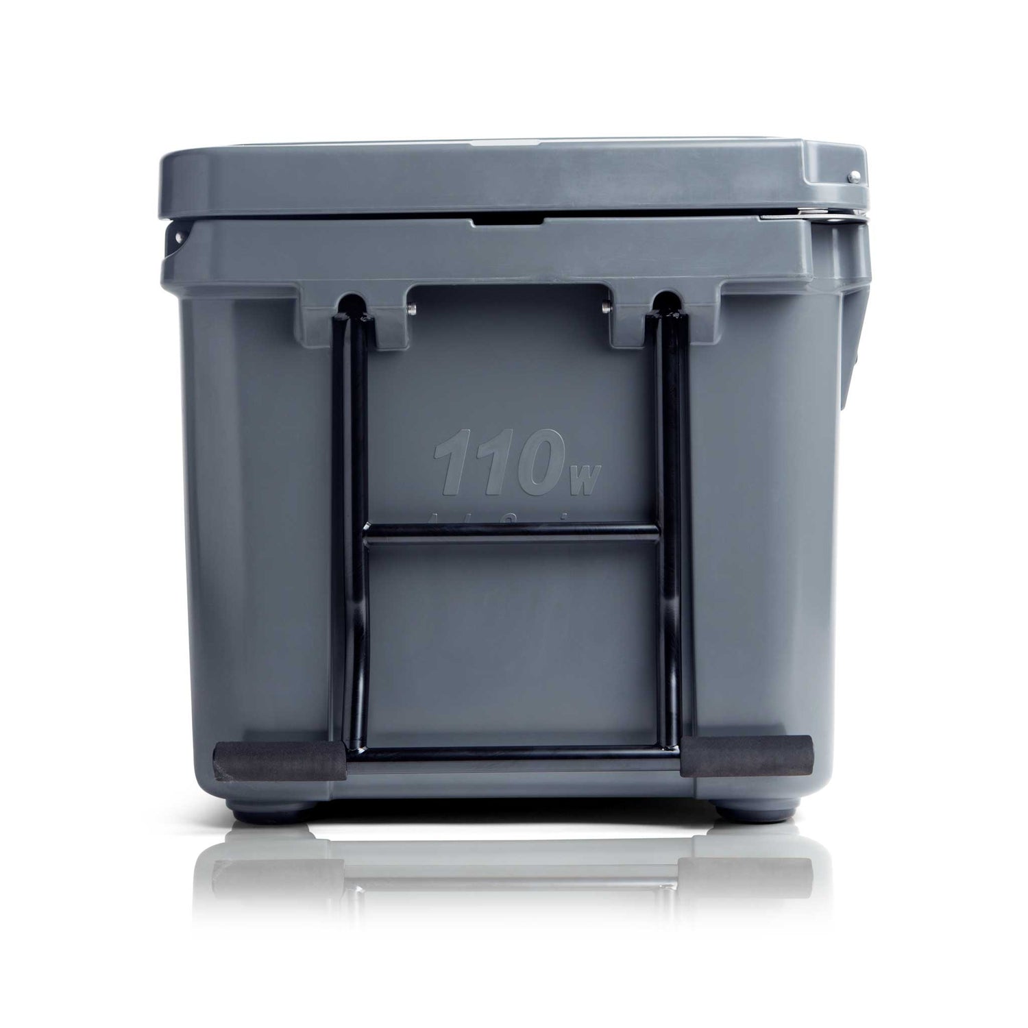 Blue Coolers - 110 Quart Ark series Roto-Molded Wheeled Cooler - Charcoal Gray Color - Side View