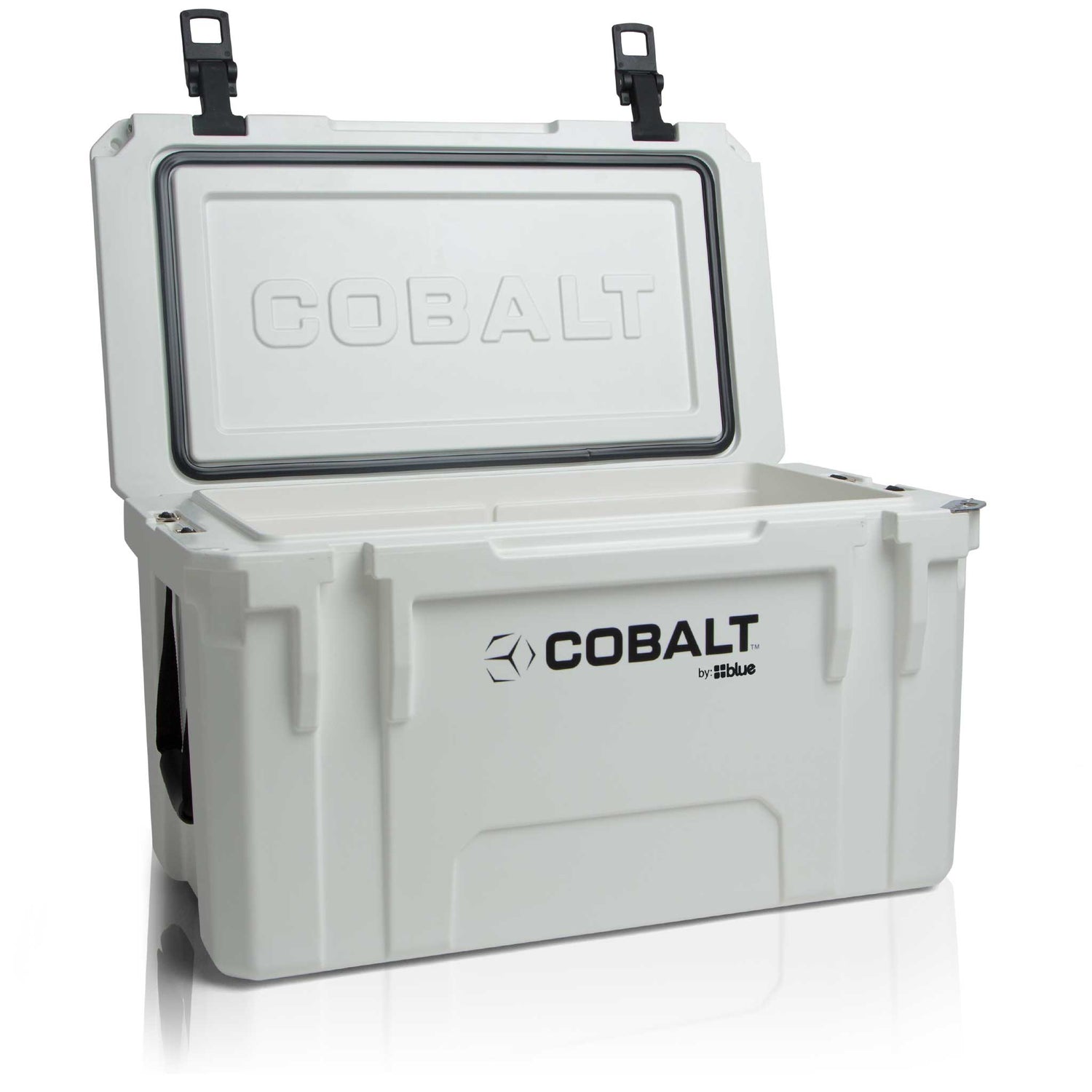 Blue Coolers - Cobalt 55 Quart Roto-Molded Super Cooler - White Open Lid
