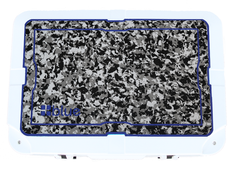 Blue Coolers- Custom Fit Marine Grade Topper Accessory for 100 Quart Coolers - White Camo