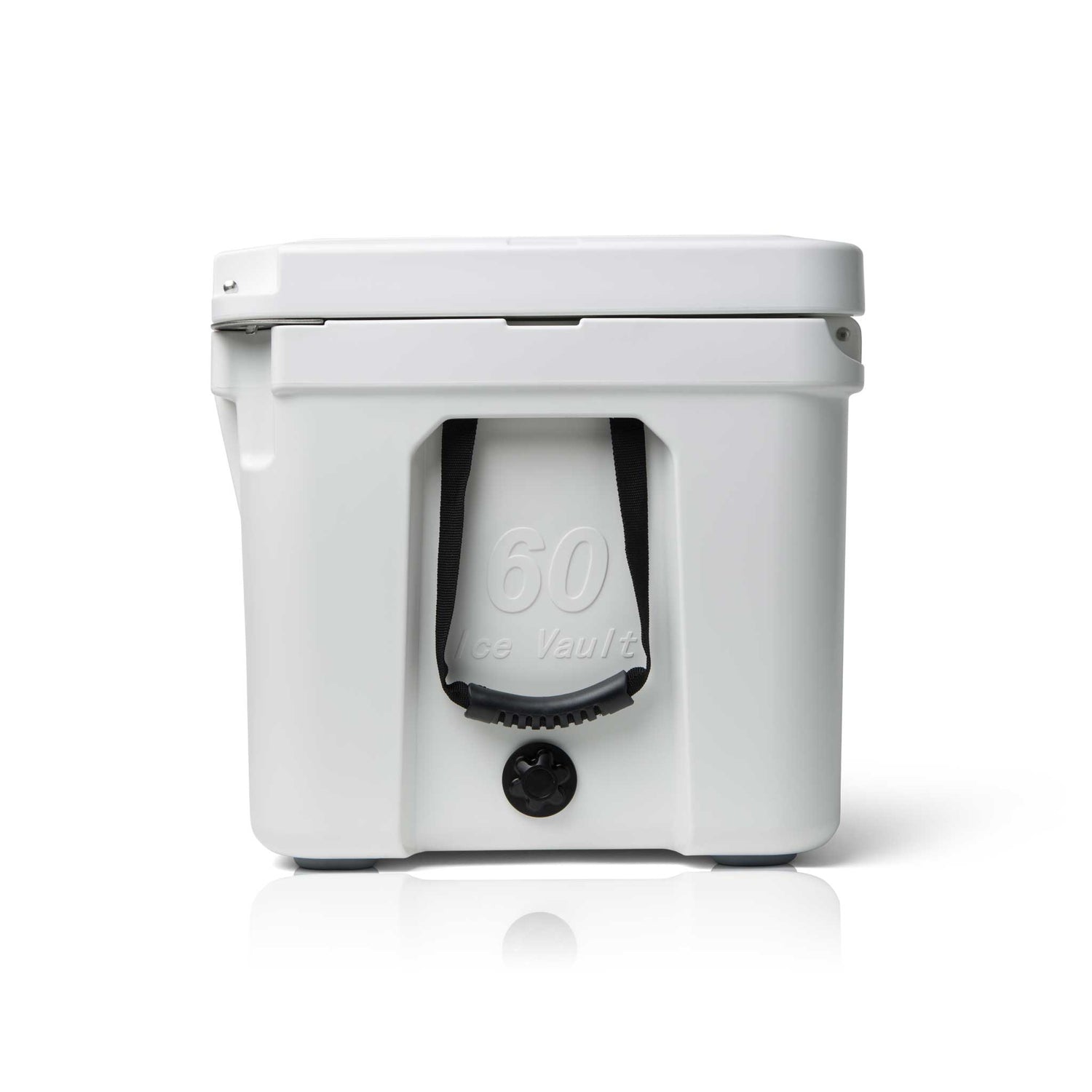 Blue Coolers - 60 Quart Ice Vault Roto-Molded Cooler - Arctic White - Side View