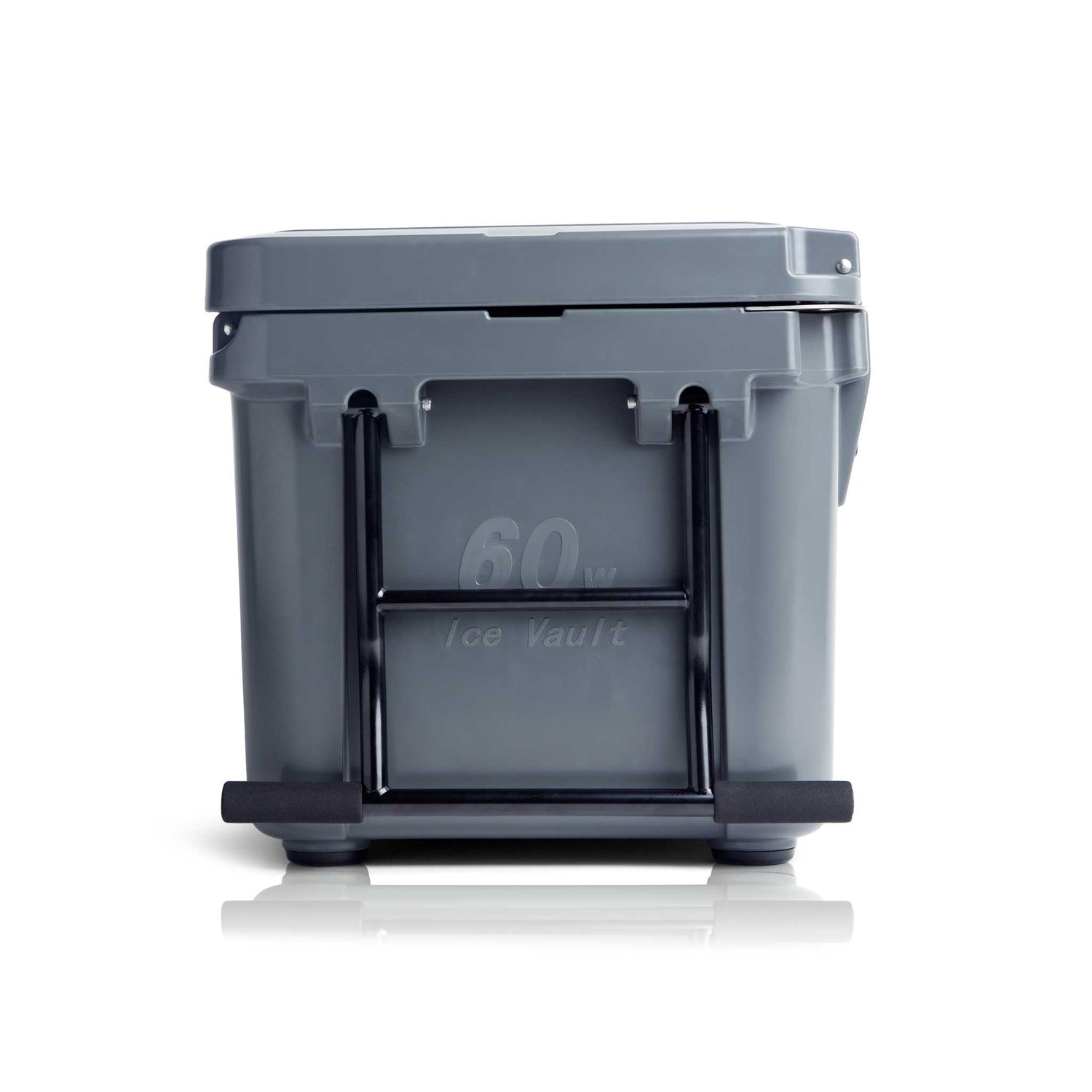 Blue Coolers - 60 Quart Ice Vault Roto-Molded Cooler with Wheels - Charcoal Gray - Side View