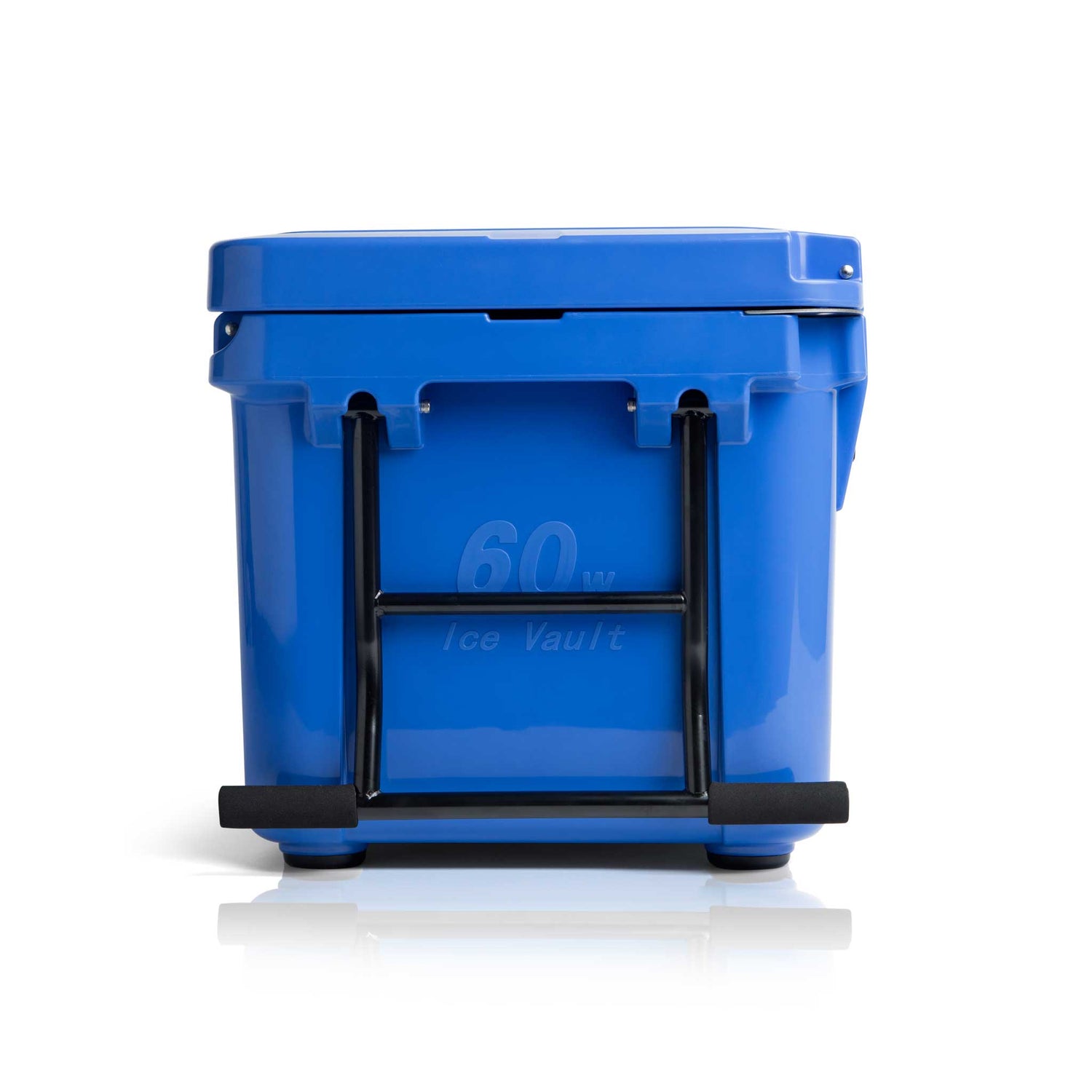 Blue Coolers - 60 Quart Ice Vault Roto-Molded Cooler with Wheels - Trademark Blue - Side View