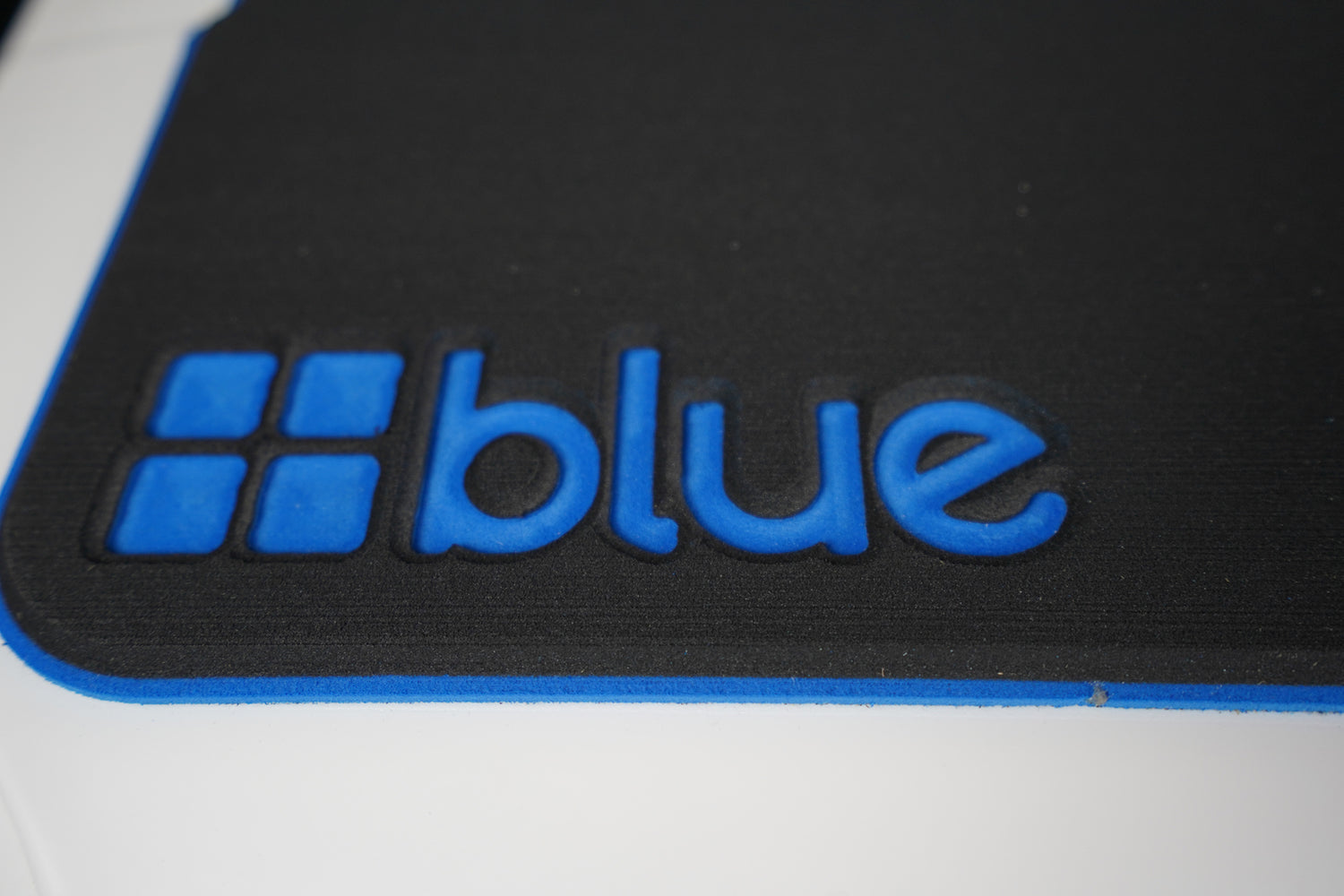 Blue Coolers- Custom Fit Marine Grade Topper Accessory for 60 Quart Coolers - Black and Blue Close-up