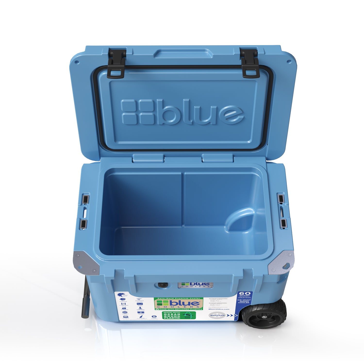 Ocean Bound Reclaimed Plastics 60 Quart Roto-Molded Cooler with Wheels