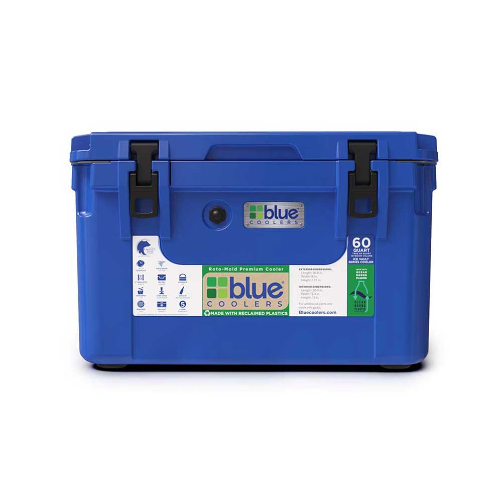 Ocean Bound Reclaimed Plastics 60 Quart Roto-Molded Cooler – Blue