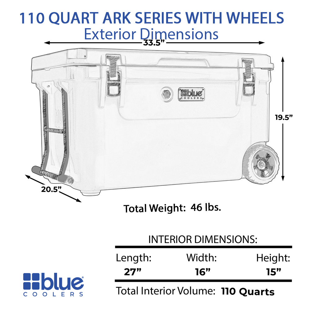 Scratch & Dent Promo - 110 Quart Ark Series Roto-Molded Wheeled Cooler - Charcoal Gray
