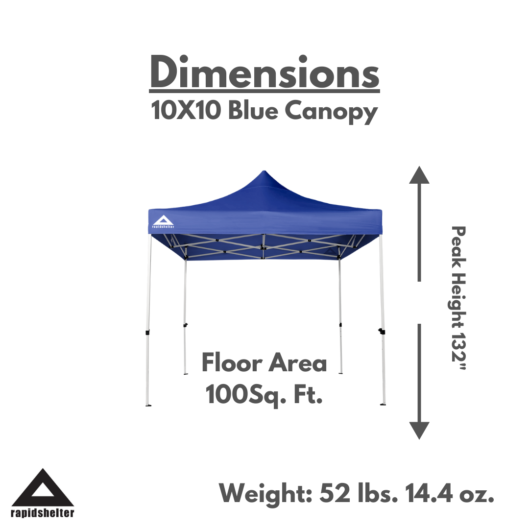 Rapid Shelter 10X10 Blue Canopy