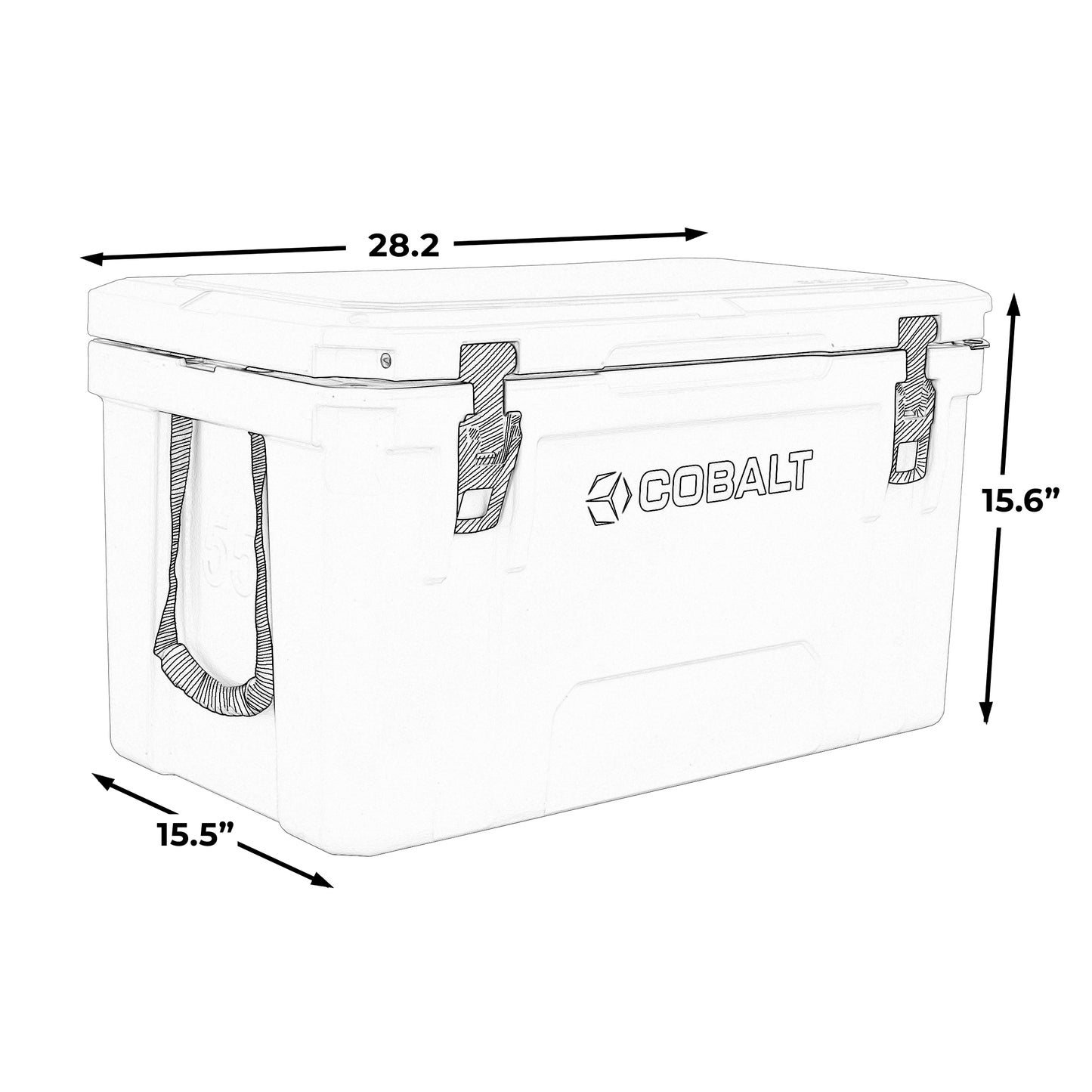 Cobalt 55 Quart RotoMolded Super Cooler Starter Bundle Blue Coolers