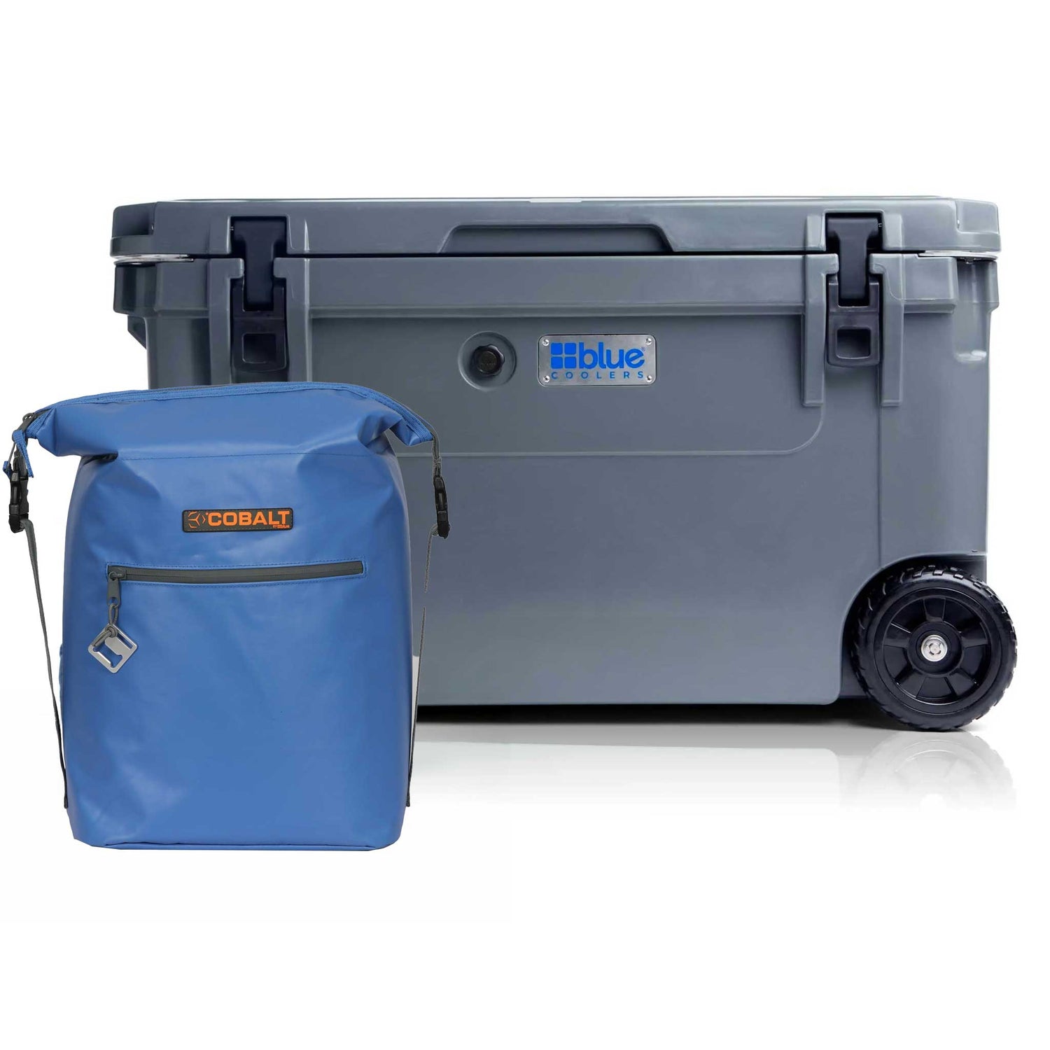 110 Quart Roto Molded Cooler with Wheels + Free Soft Sided Backpack Cooler - Promo