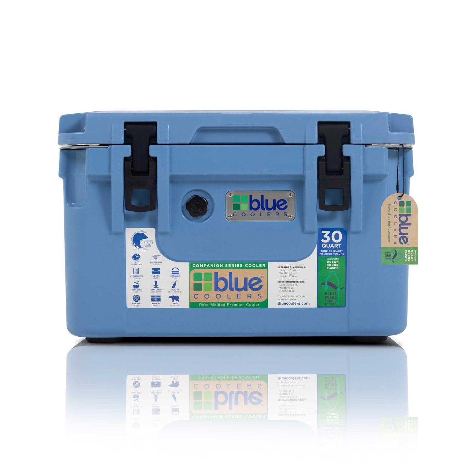 Ocean Bound Reclaimed Plastics 30 Quart Roto-Molded Cooler