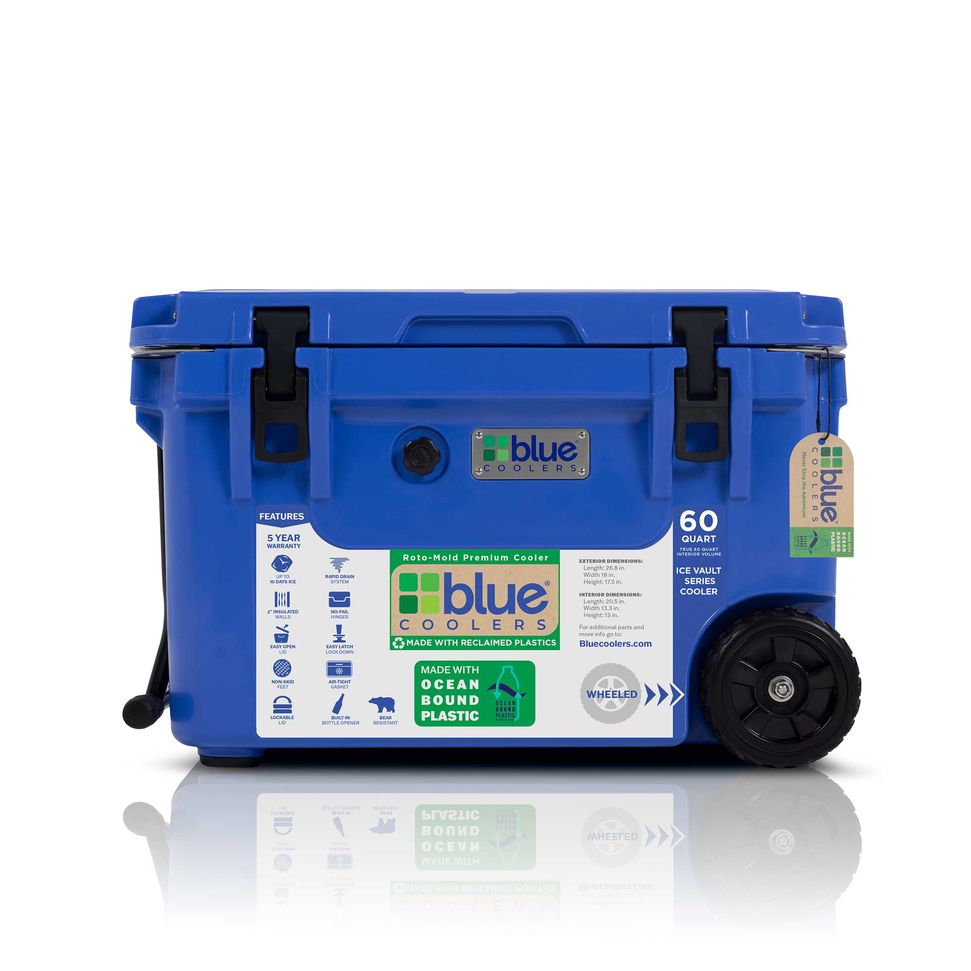 Ocean Bound Reclaimed Plastics 60 Quart Roto-Molded Cooler with
