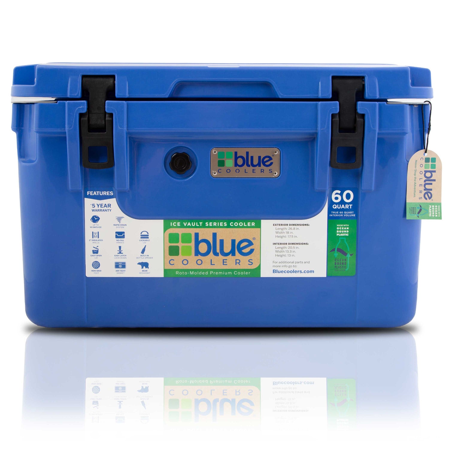 Ocean Bound Reclaimed Plastics 60 Quart Roto-Molded Cooler