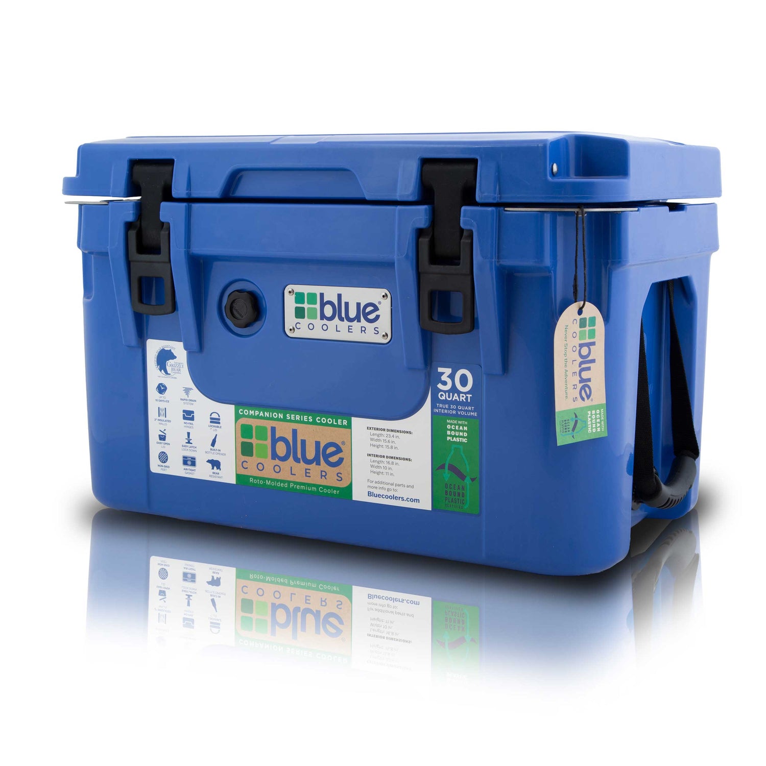 Ocean Bound Reclaimed Plastics 30 Quart Roto-Molded Cooler