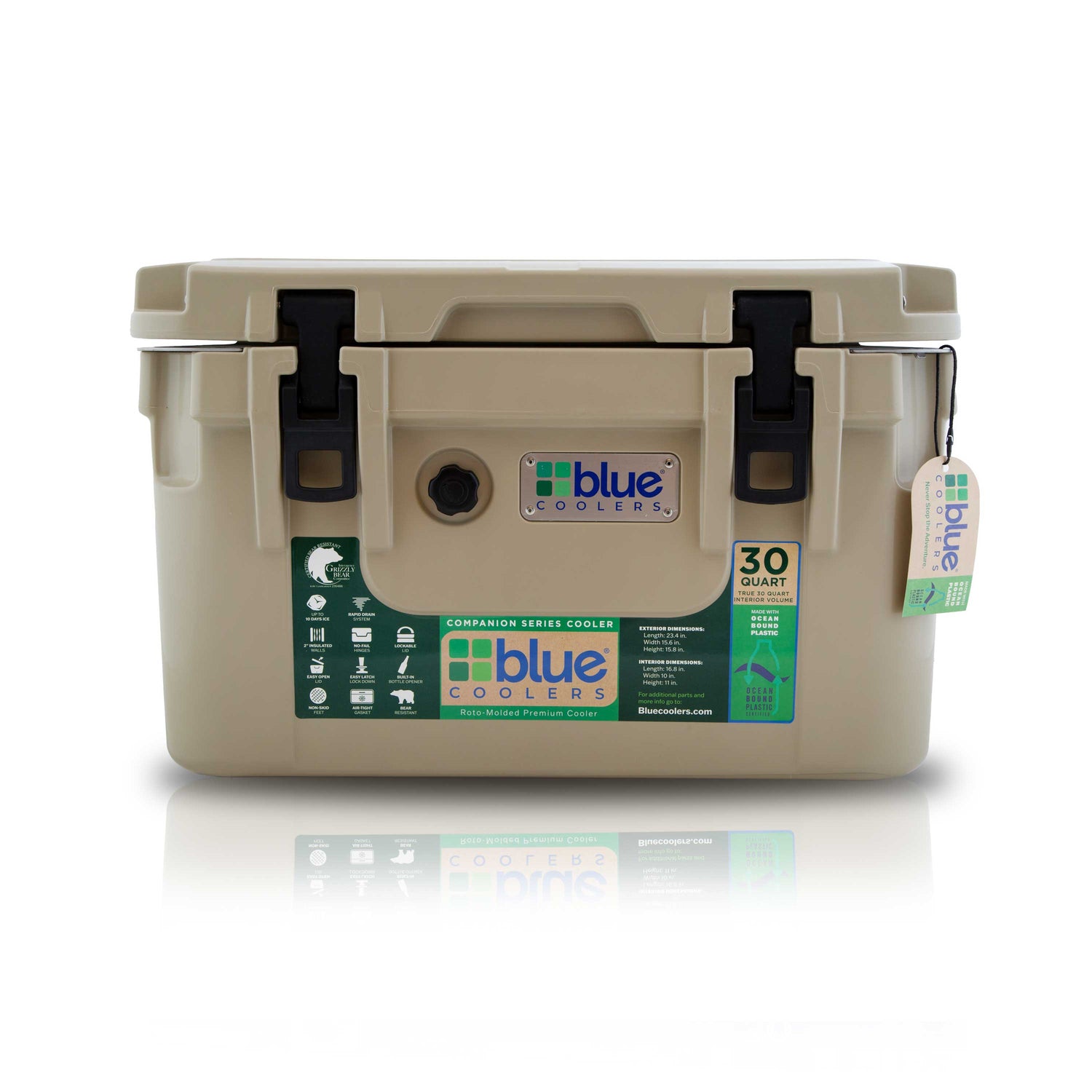 Ocean Bound Reclaimed Plastics 30 Quart Roto-Molded Cooler