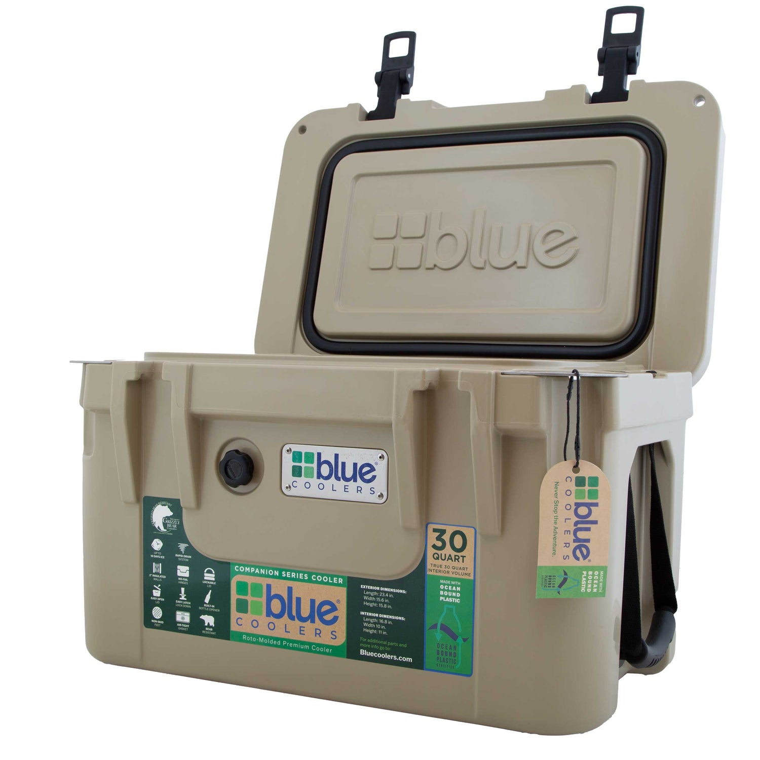 Ocean Bound Reclaimed Plastics 30 Quart Roto-Molded Cooler