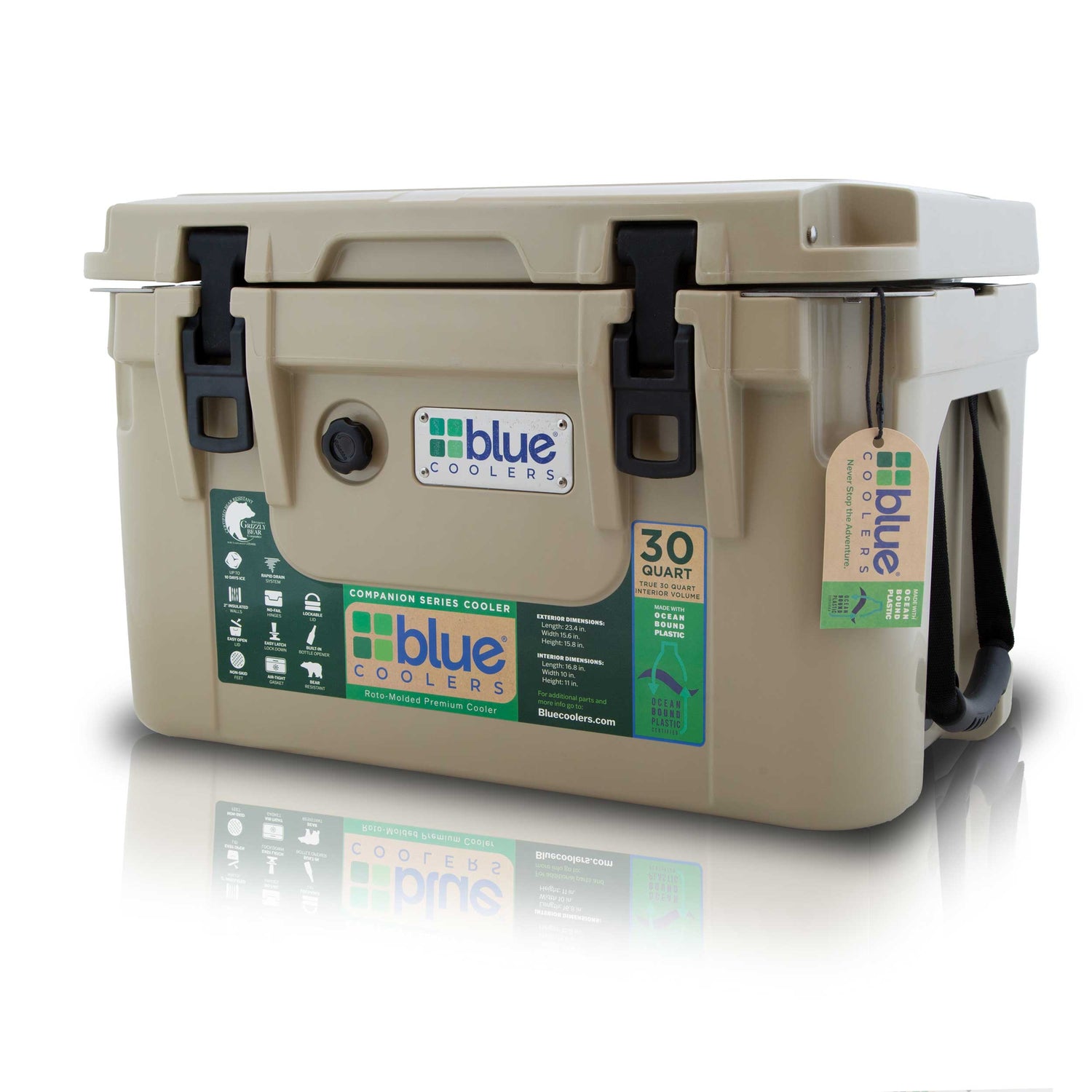 Ocean Bound Reclaimed Plastics 30 Quart Roto-Molded Cooler