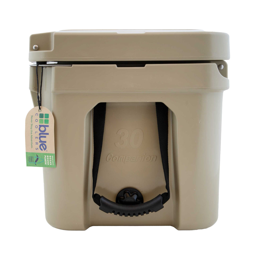 Scratch & Dent Promo - Ocean Bound Reclaimed Plastics 30 Quart Roto-Molded Cooler - Tan