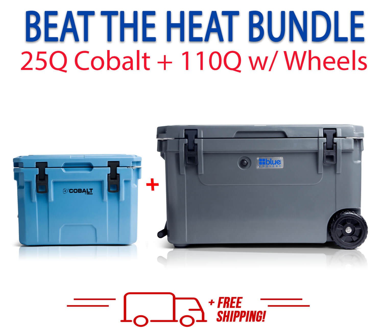 Blue Coolers 3.0 - Beat the Heat Bundle - 110Q Wheels + 25Q Cobalt - Promo