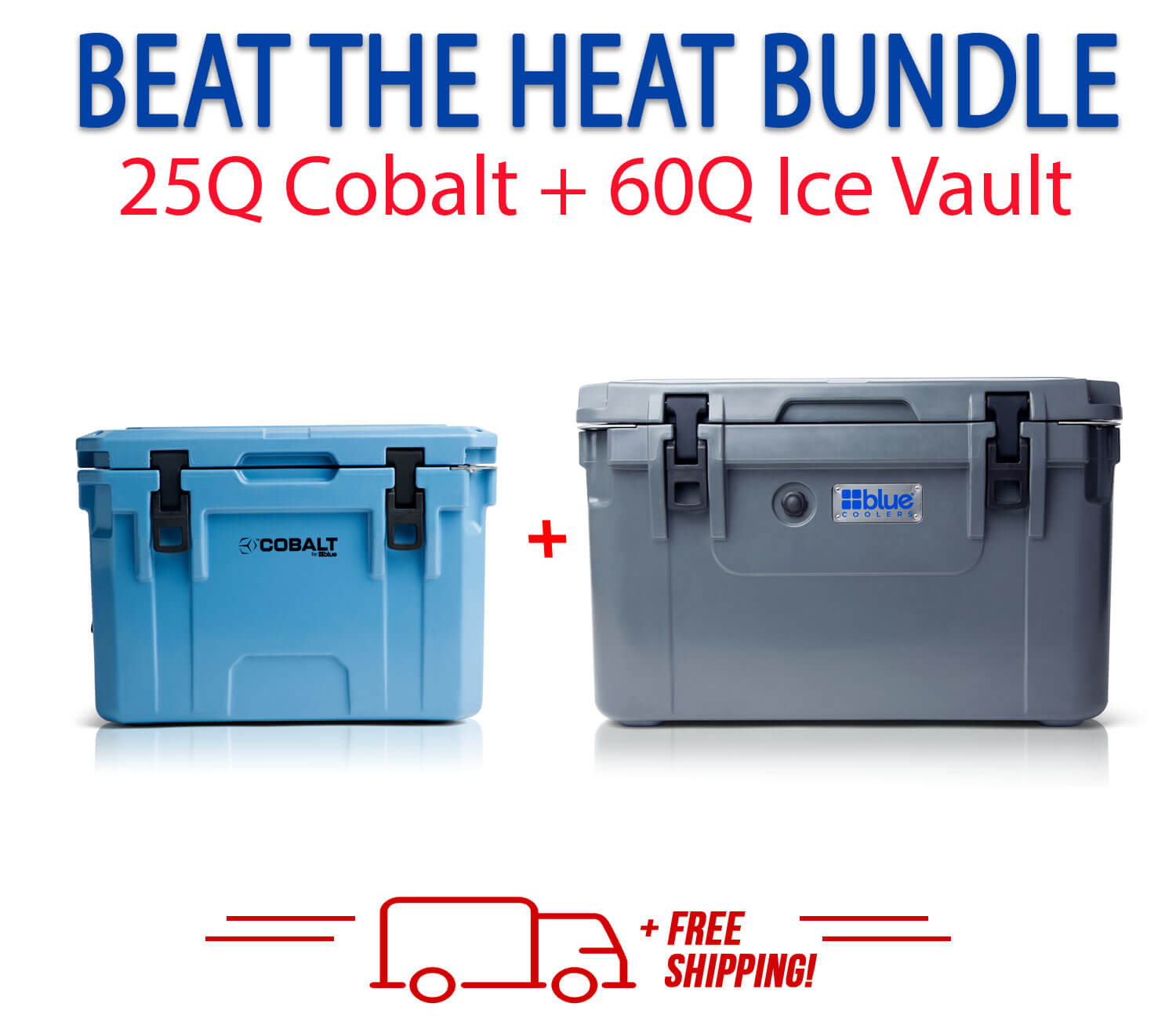 Blue Coolers 3.0 - Beat the Heat Bundle - 60Q Ice Vault + 25Q Cobalt - Promo