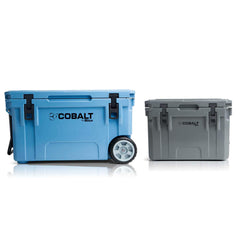 Blue Coolers - Cobalt 55W Bundle - 25Q + 55Q Wheeled Cooler Bundle - Blue and Gray