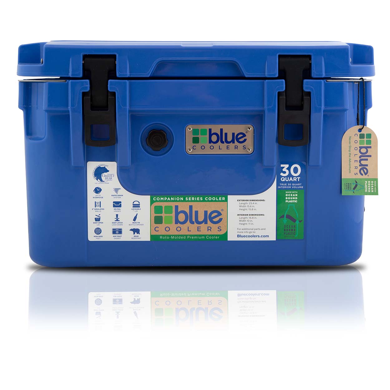 30 Quart Companion Series Roto-Molded Cooler – Blue Coolers