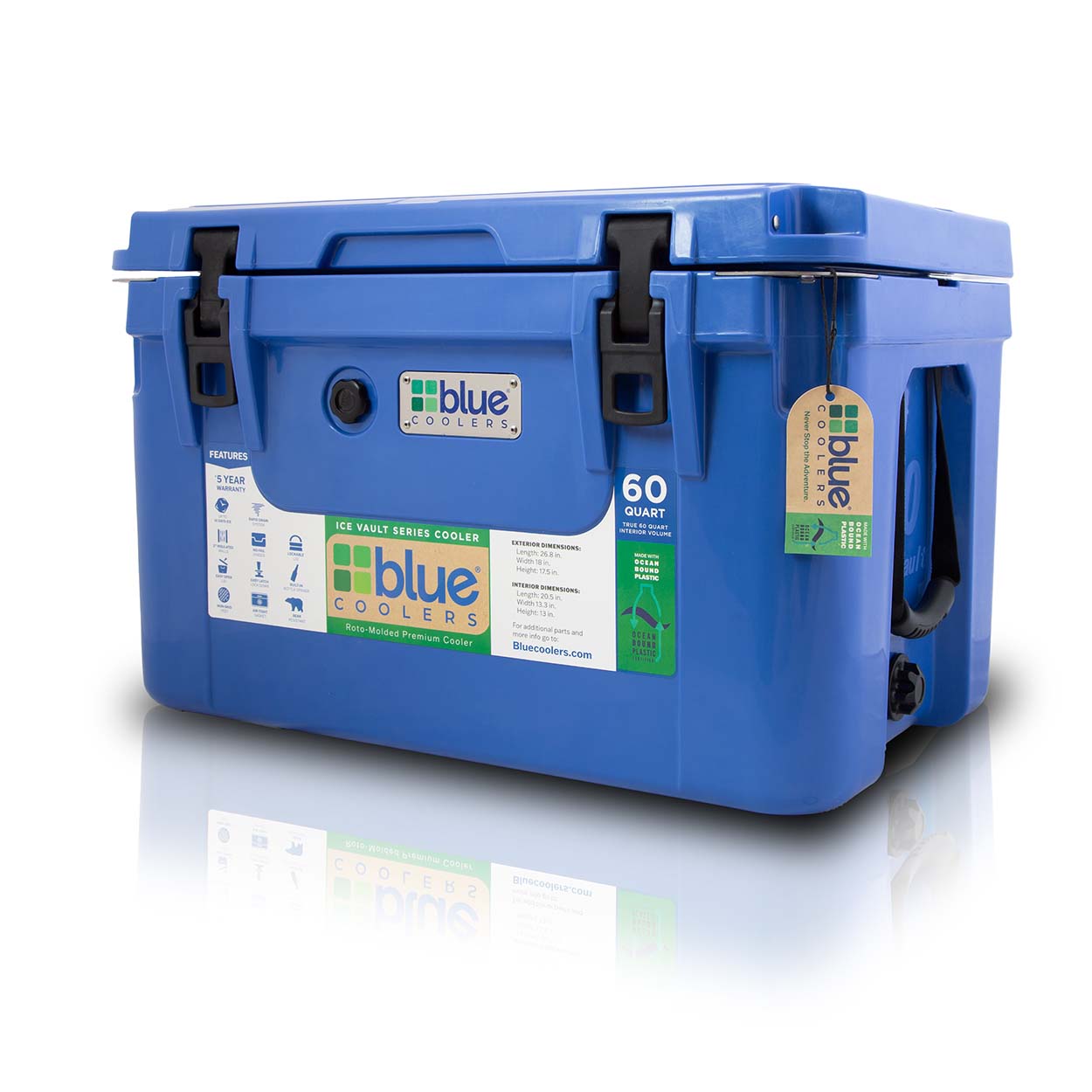 Ocean Bound Reclaimed Plastics 60 Quart Roto-Molded Cooler
