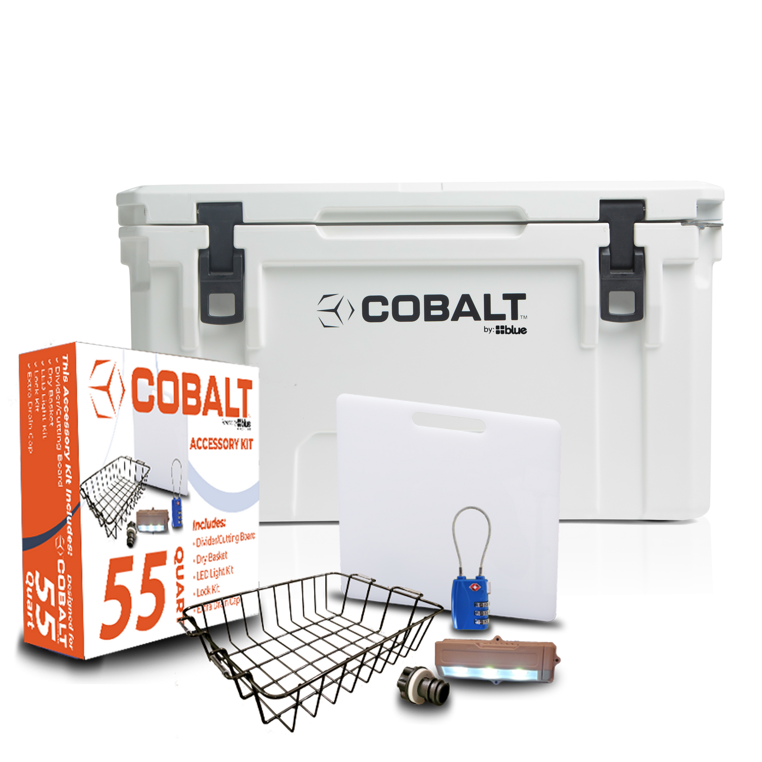Cobalt 55 Quart Roto-Molded Super Cooler Starter Bundle