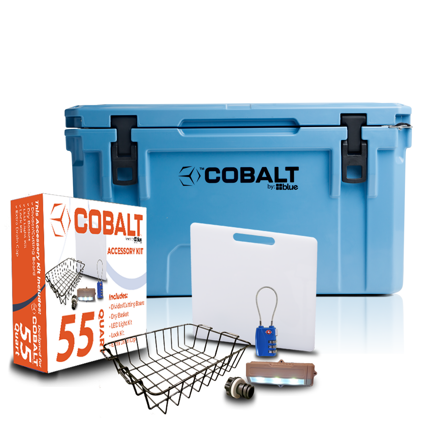 Cobalt 55 Quart Roto-Molded Super Cooler Starter Bundle