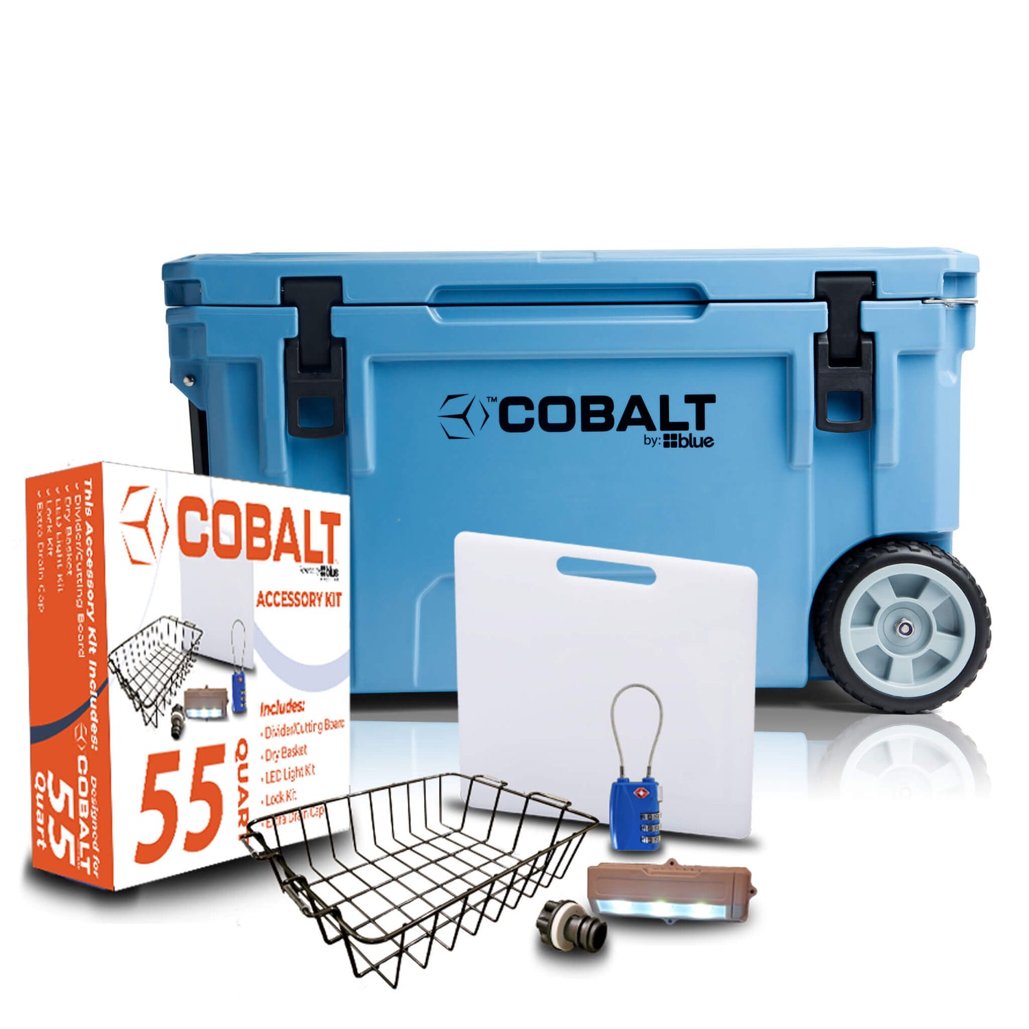 Cobalt 55 Quart Roto-Molded Super Cooler Starter Bundle