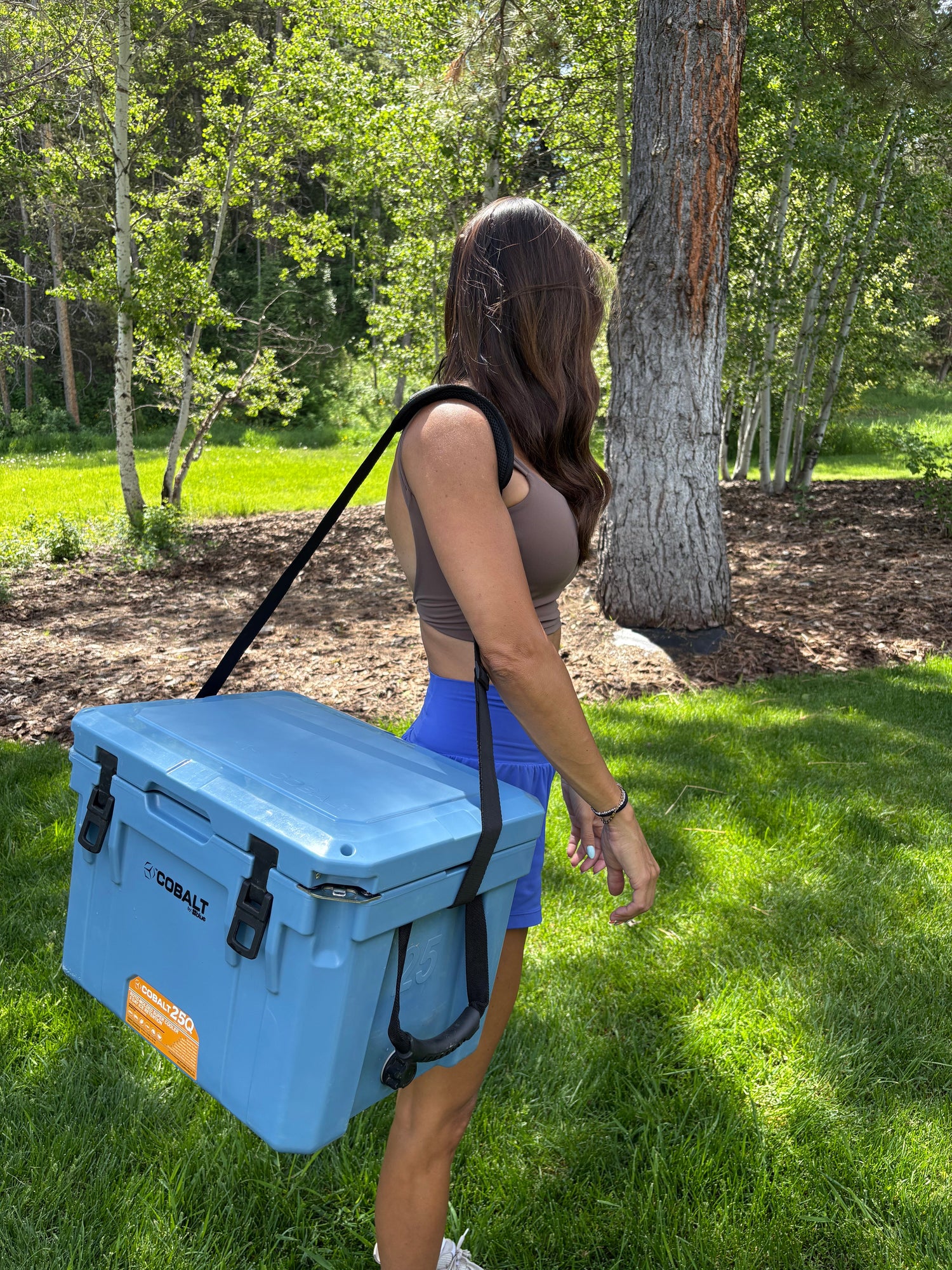 25 Quart Cobalt Cooler + Dry Basket + Divider + Cup Holder + Carry Strap - Promo