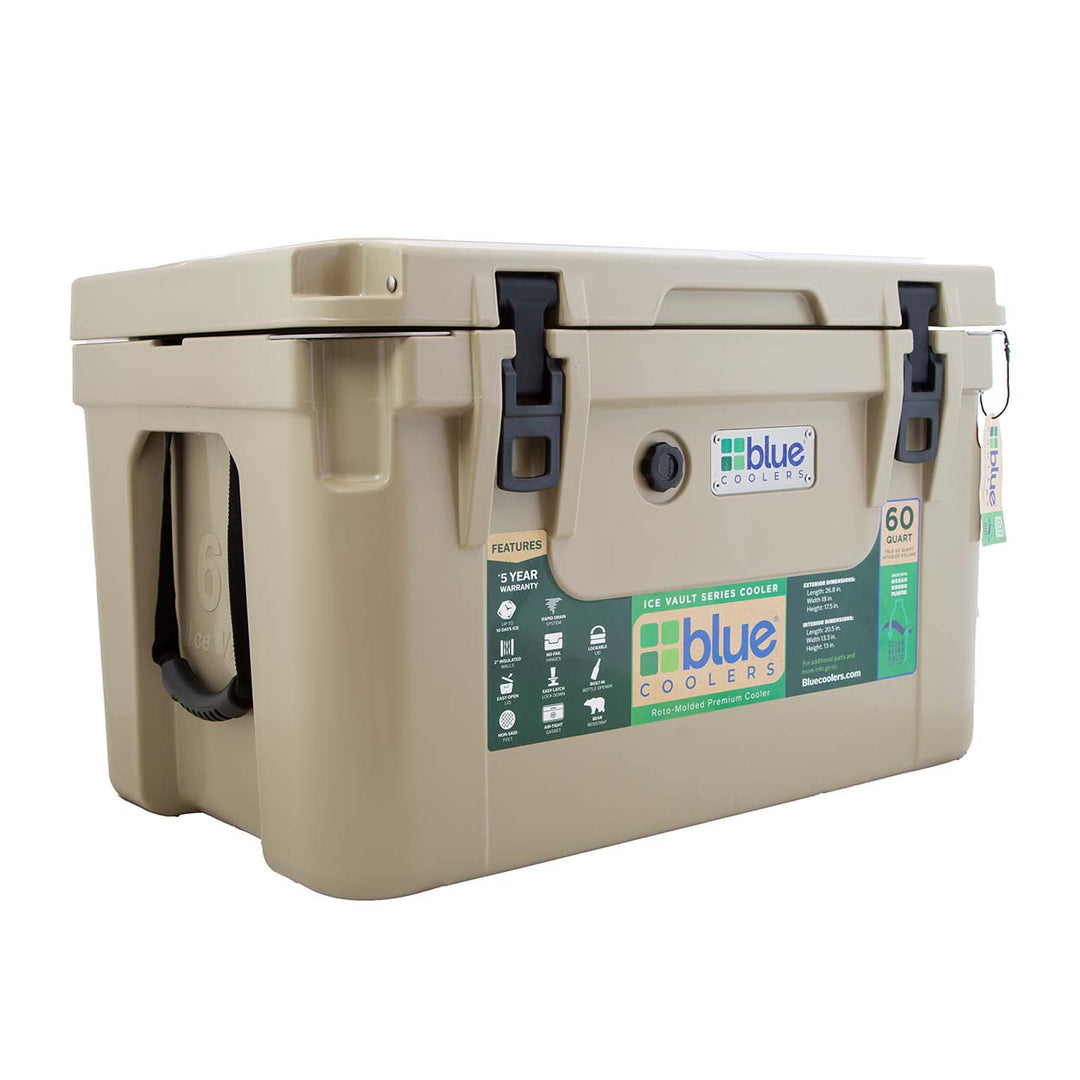 Scratch & Dent Promo - Ocean Bound Reclaimed Plastics 60 Quart Roto-Molded Cooler - Tan