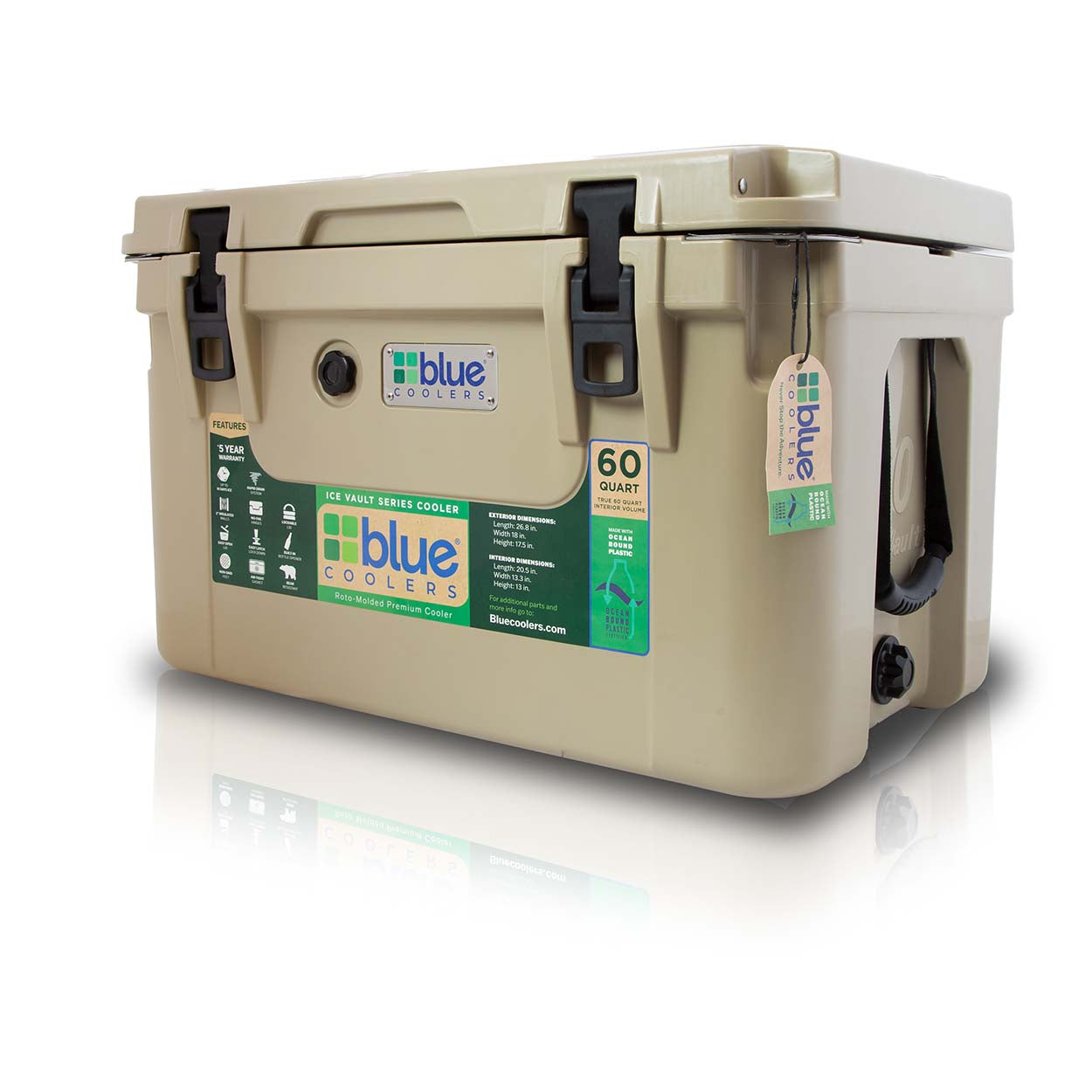 Ocean Bound Reclaimed Plastics 60 Quart Roto-Molded Cooler
